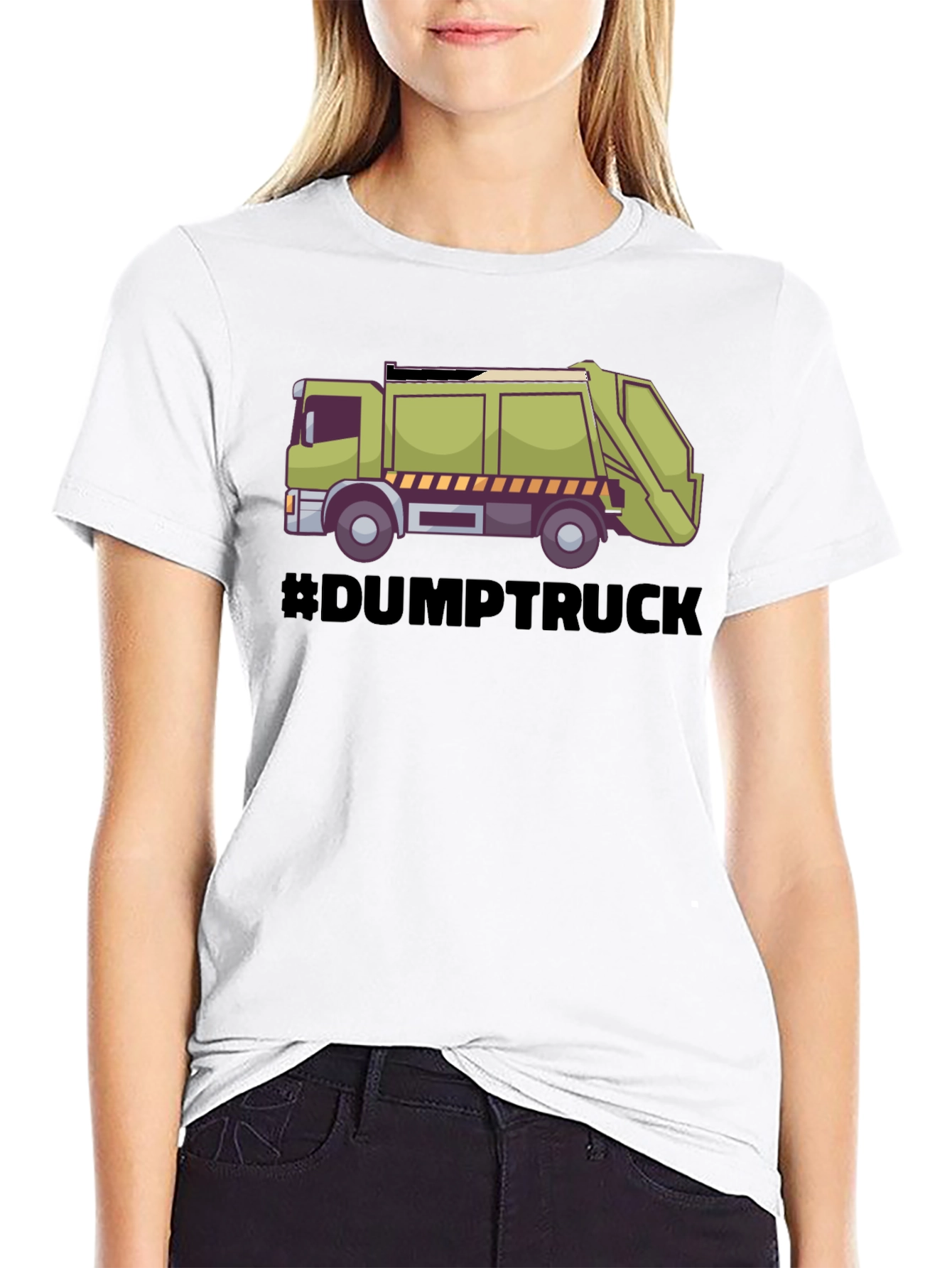 Dump Truck Graphic Tee - Black Cotton T-Shirt