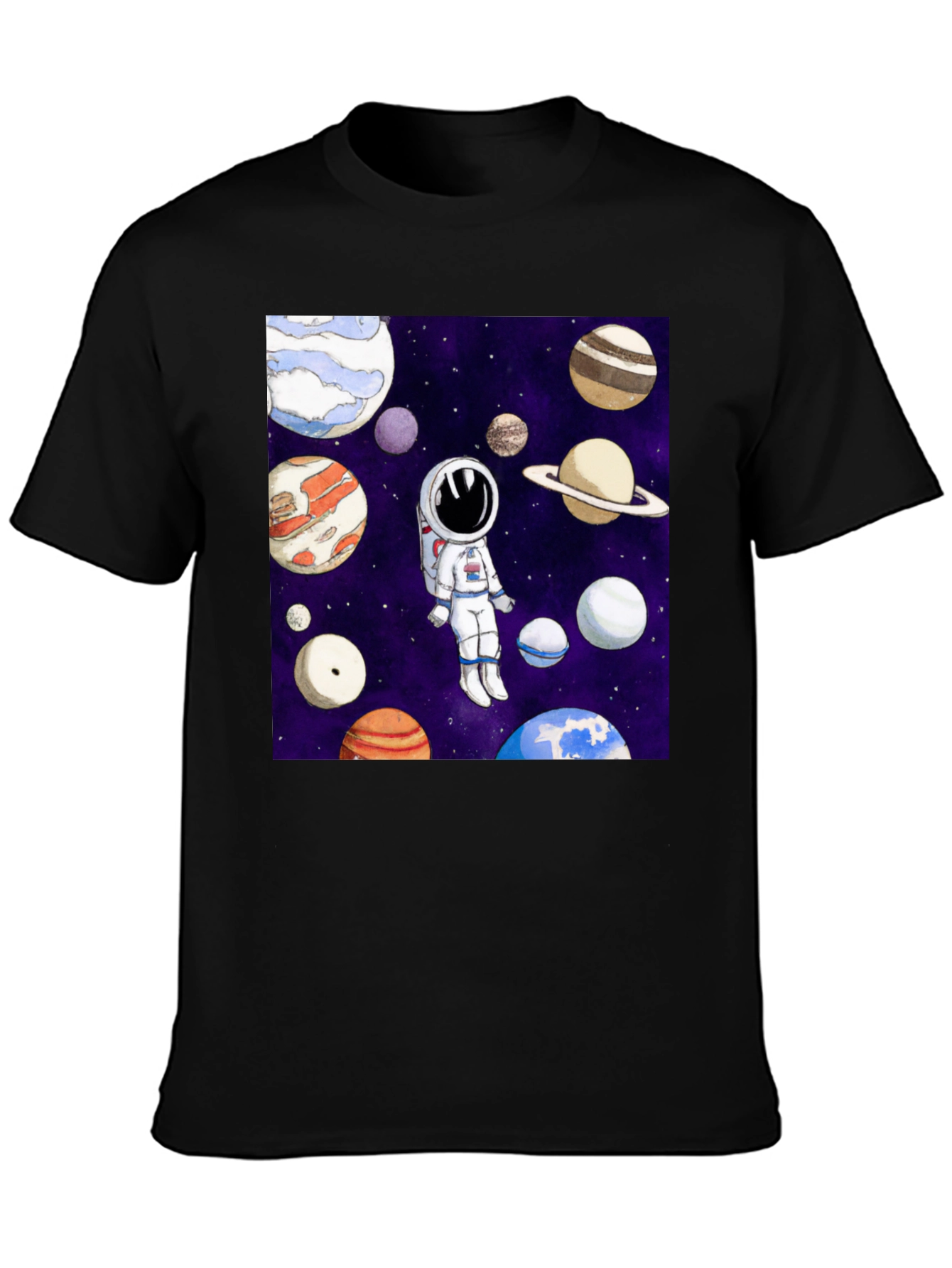 Astronaut & Planet Graphic T-Shirt - Space Adventure