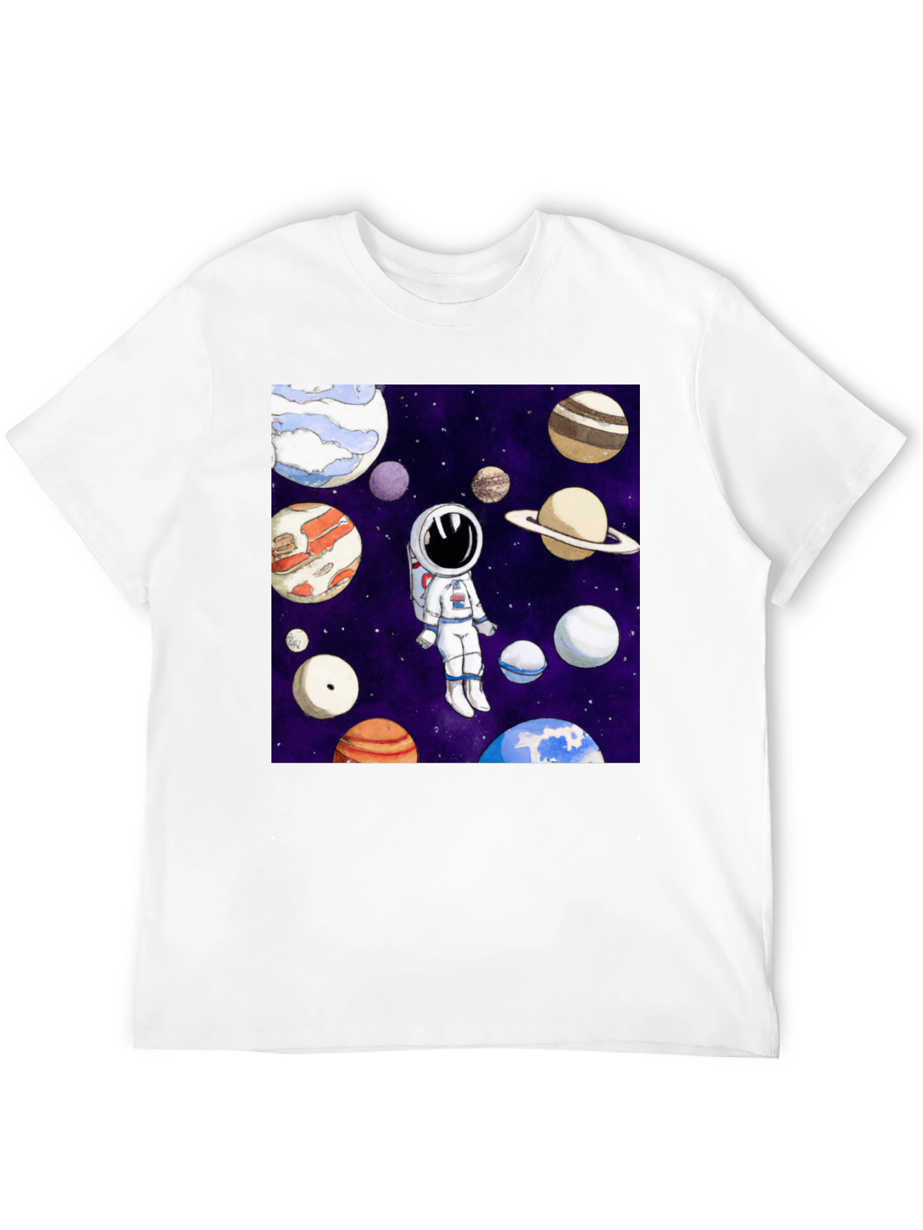 Astronaut & Planet Graphic T-Shirt - Space Adventure