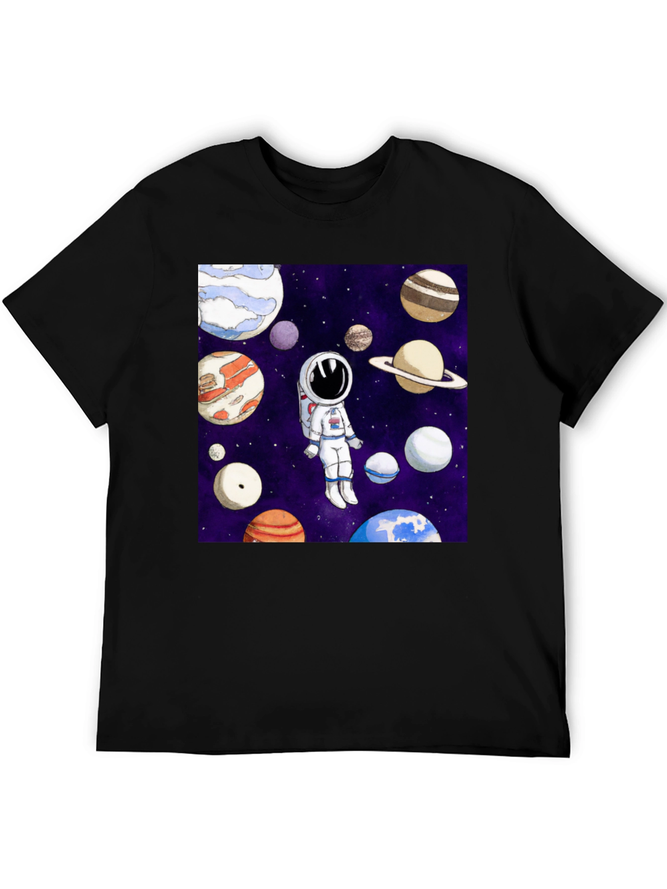 Astronaut & Planet Graphic T-Shirt - Space Adventure