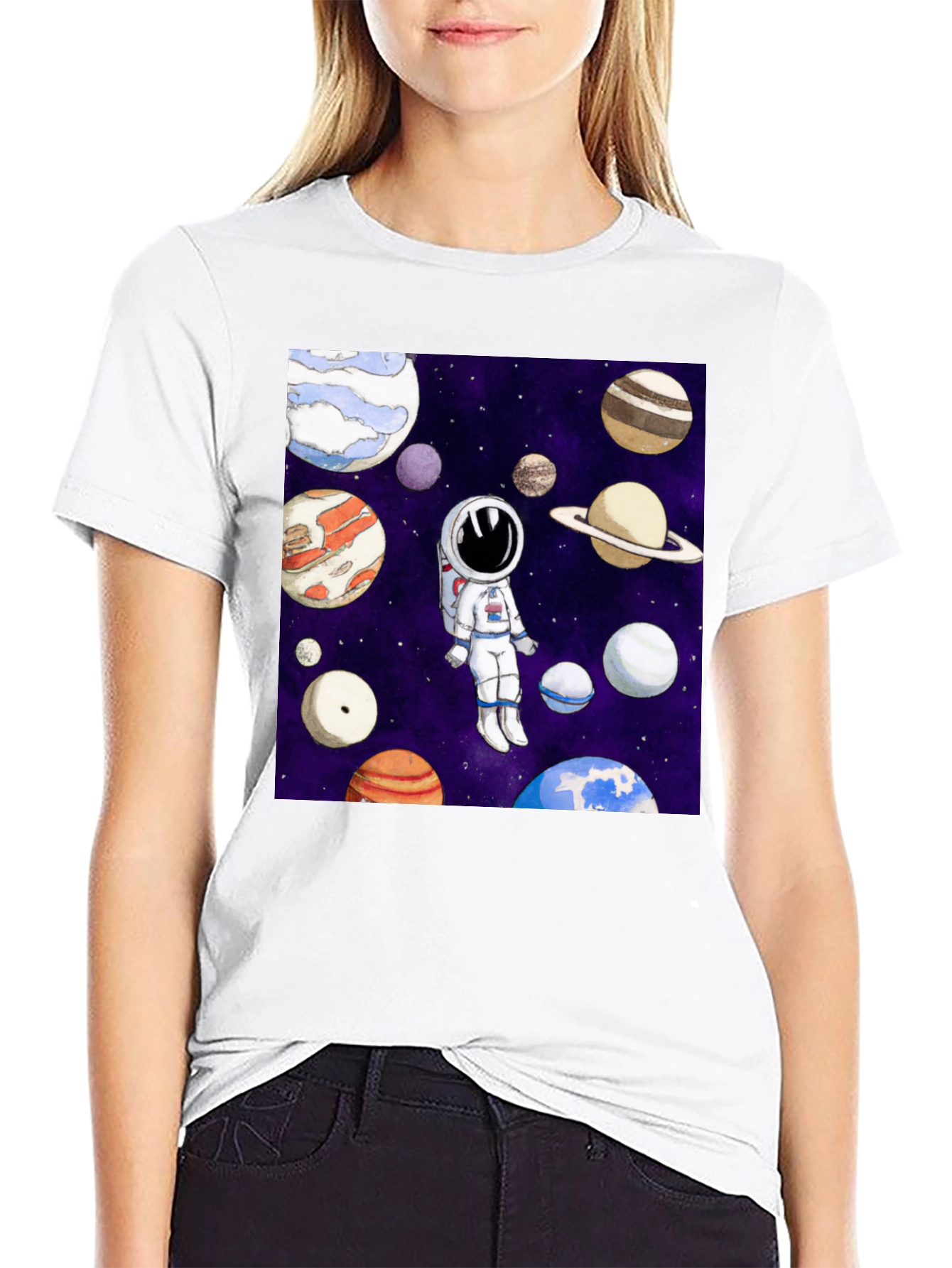 Astronaut & Planet Graphic T-Shirt - Space Adventure