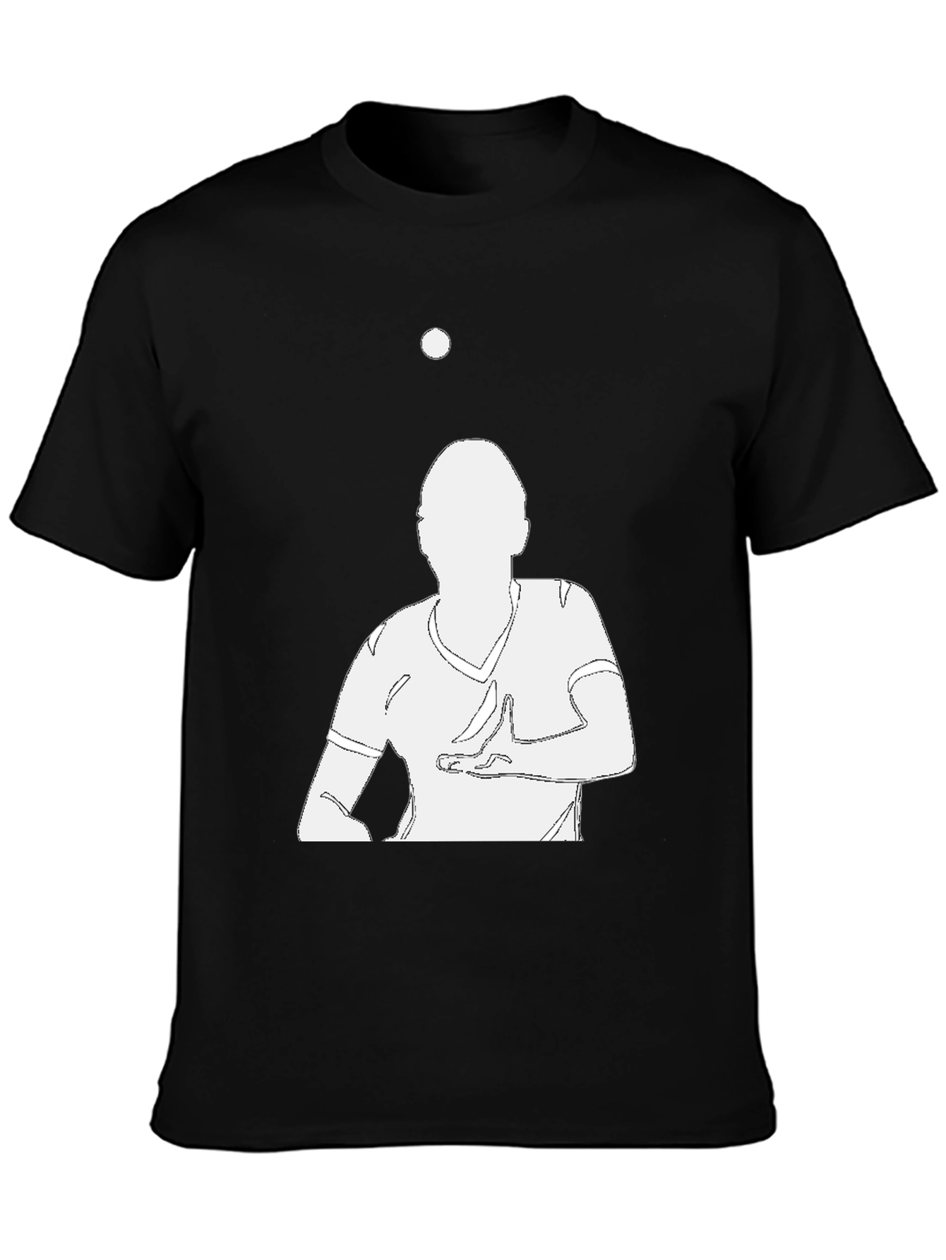 Black T-Shirt with Silhouetted Juggler Design