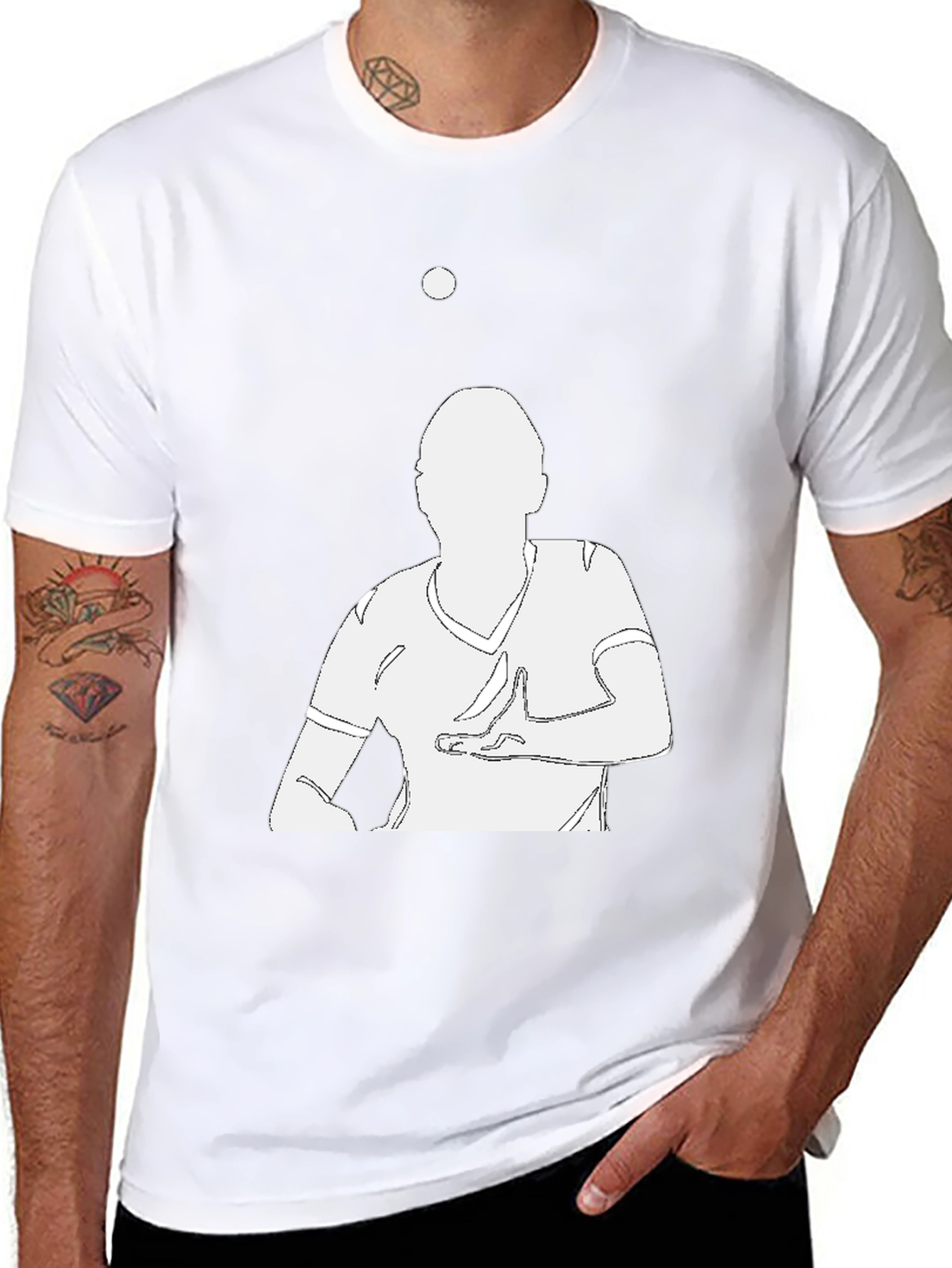 Black T-Shirt with Silhouetted Juggler Design