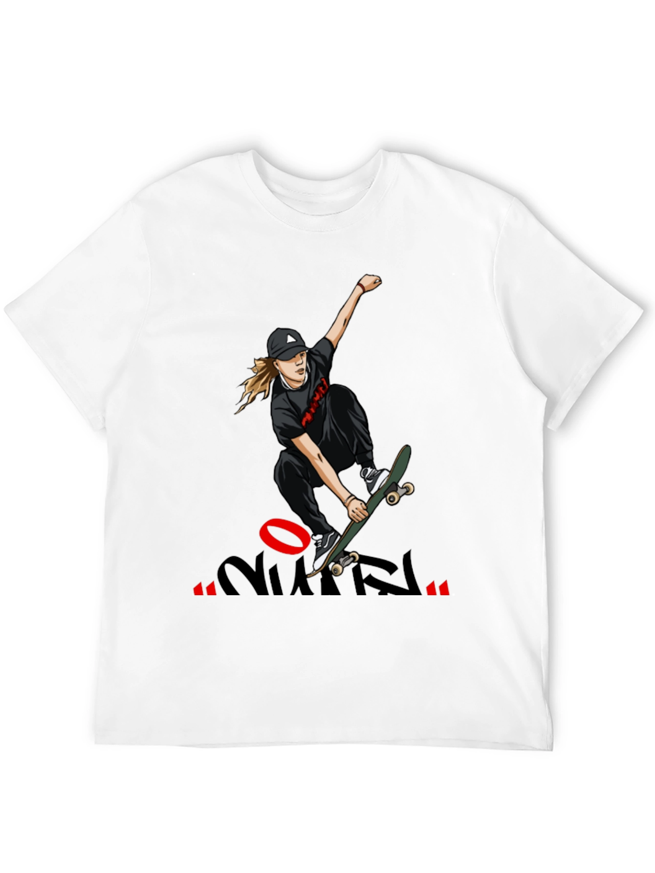 Skateboarding Graphic T-Shirt - Cool Design Black