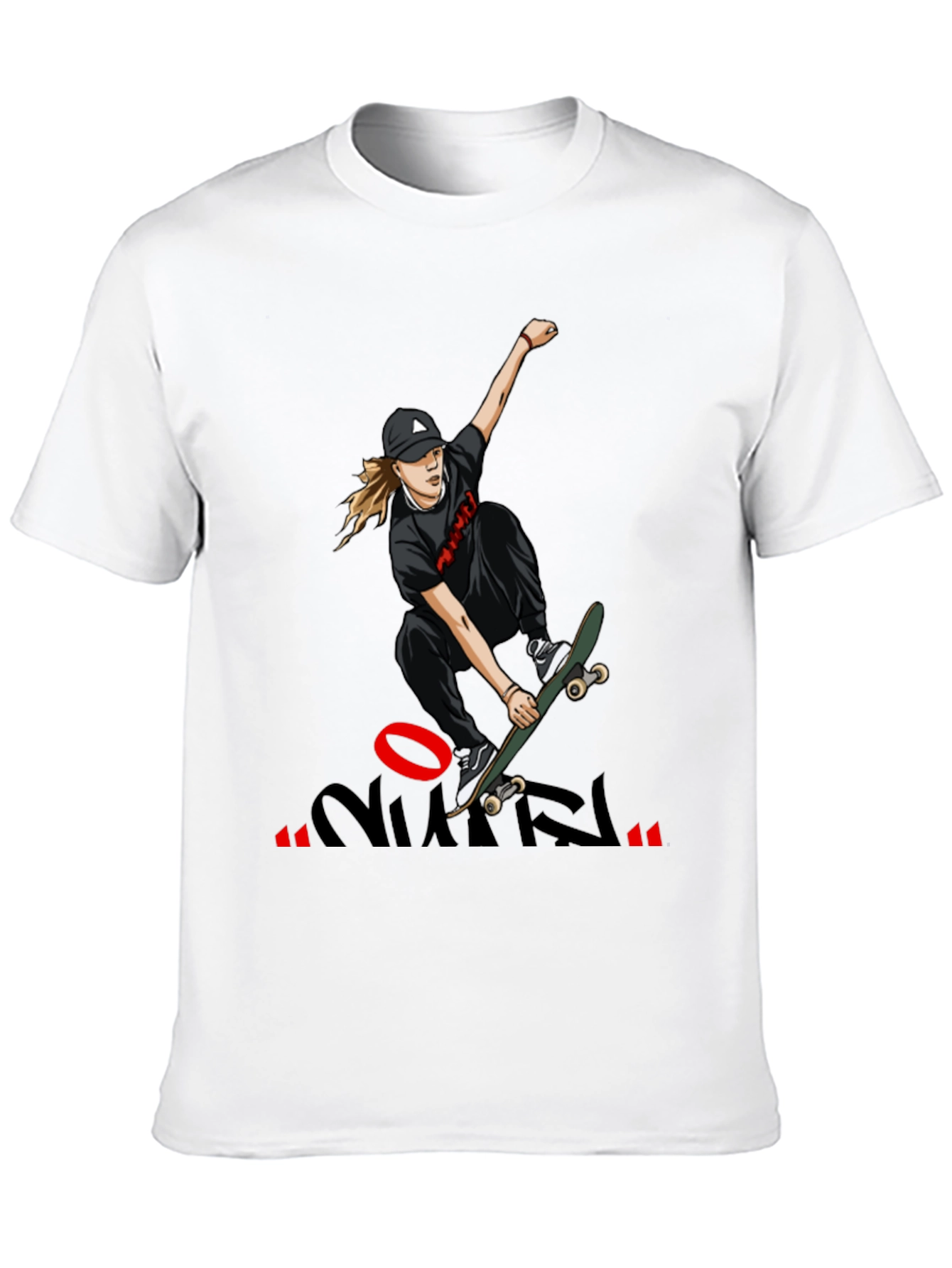 Skateboarding Graphic T-Shirt - Cool Design Black