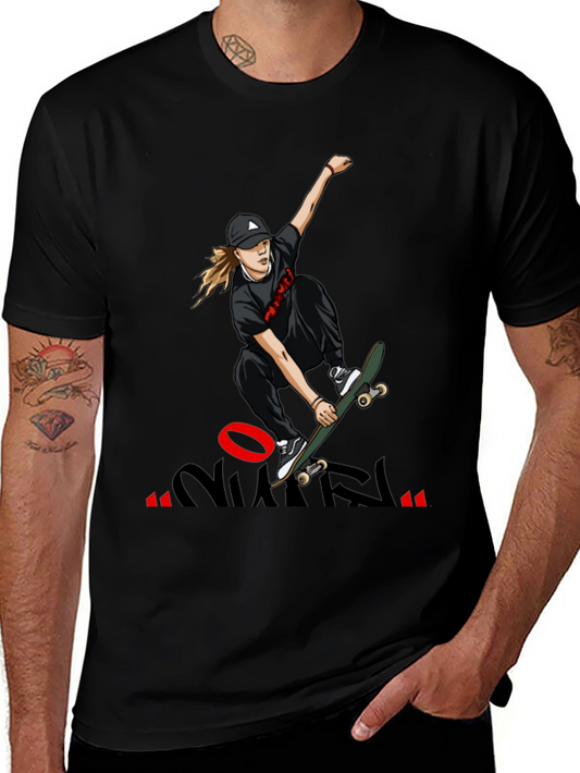 Skateboarding Graphic T-Shirt - Cool Design Black