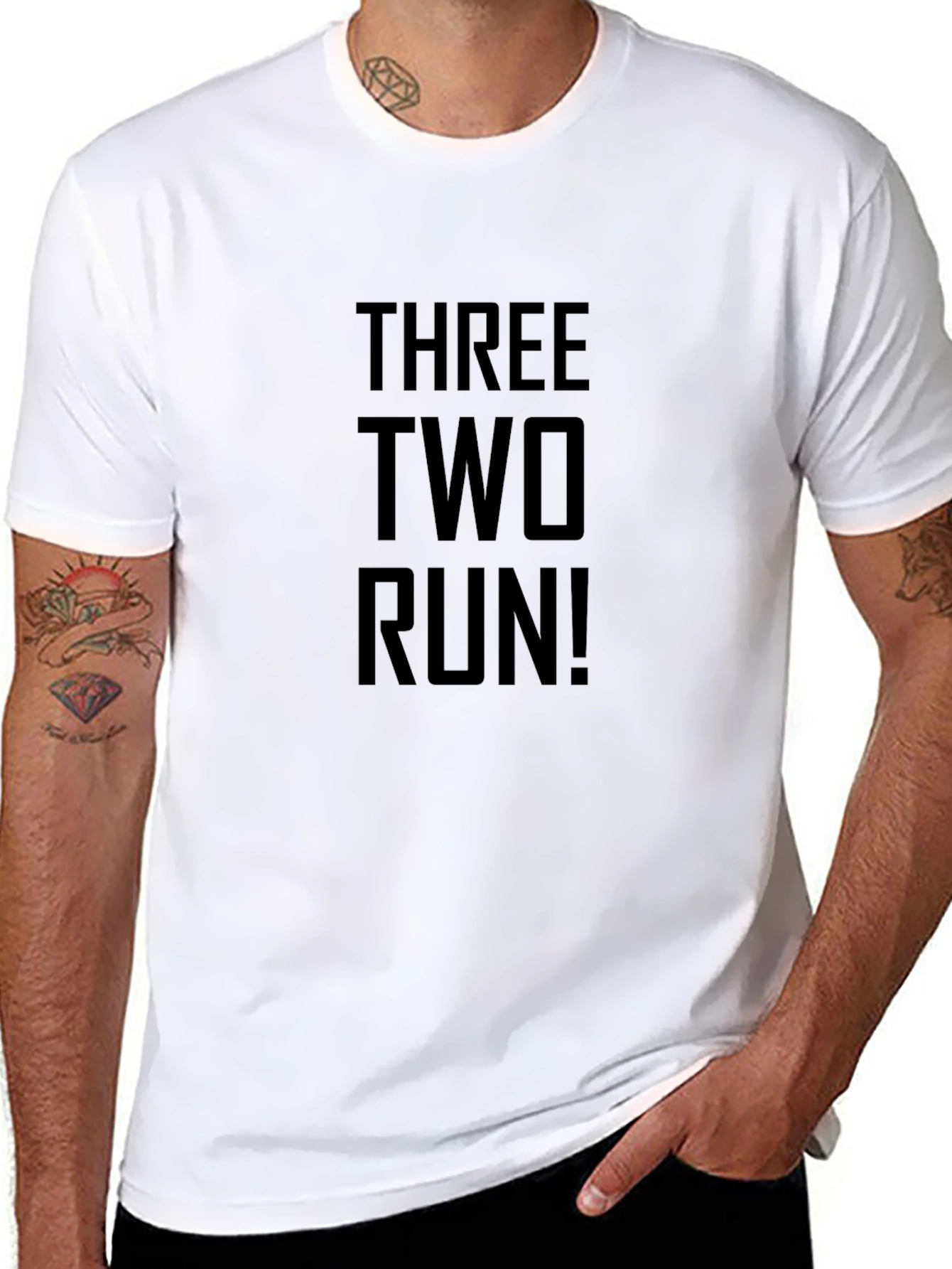 Three Two Run! Graphic Print Tee
