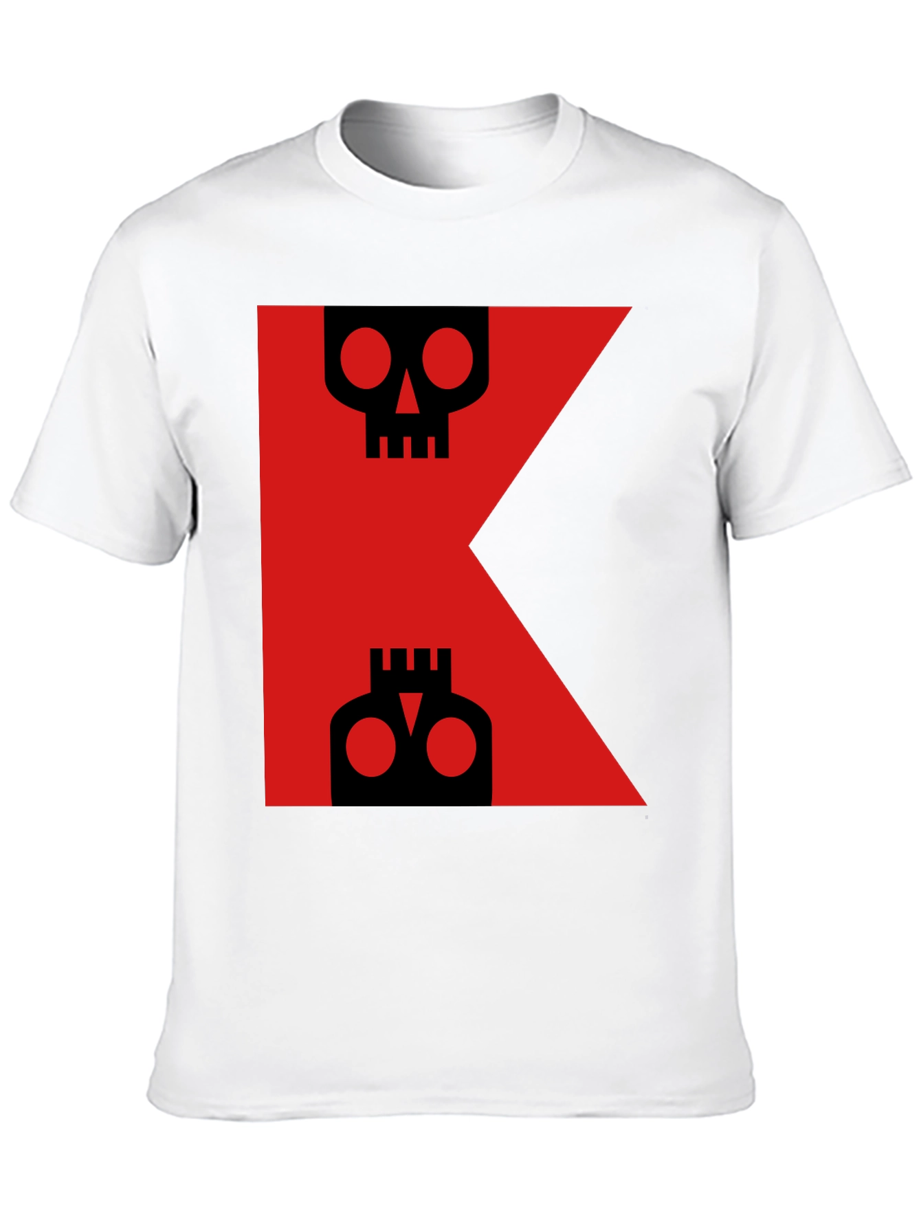 Skull Letter K Graphic Tee - Black