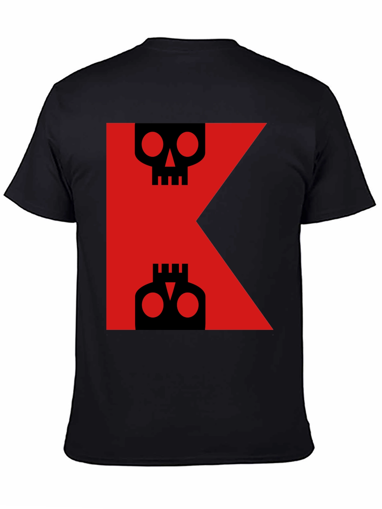 Skull Letter K Graphic Tee - Black