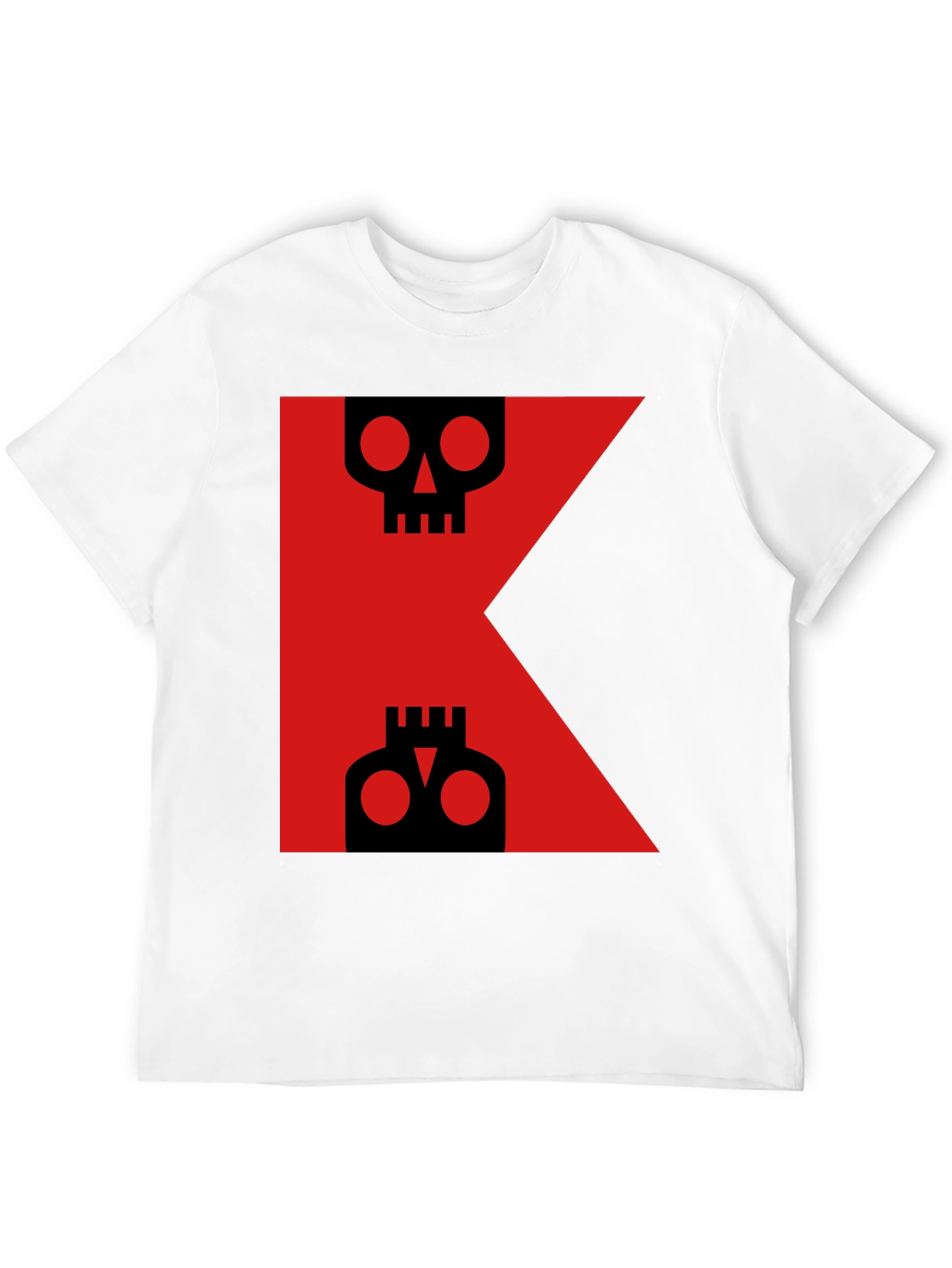 Skull Letter K Graphic Tee - Black