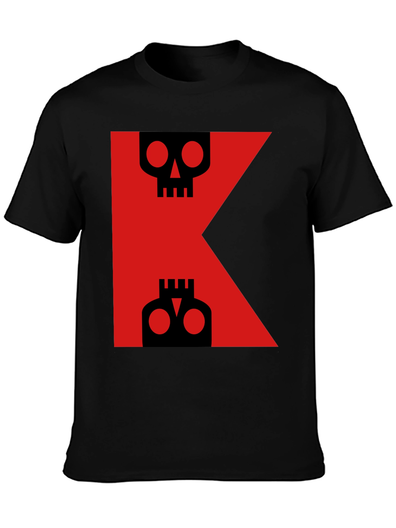 Skull Letter K Graphic Tee - Black