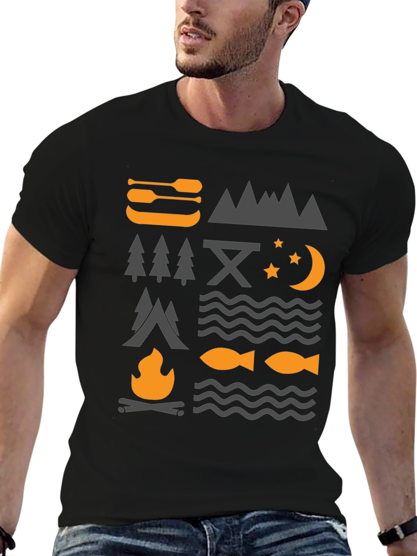 Outdoor Adventure Graphic Tee - Camping Nature Design