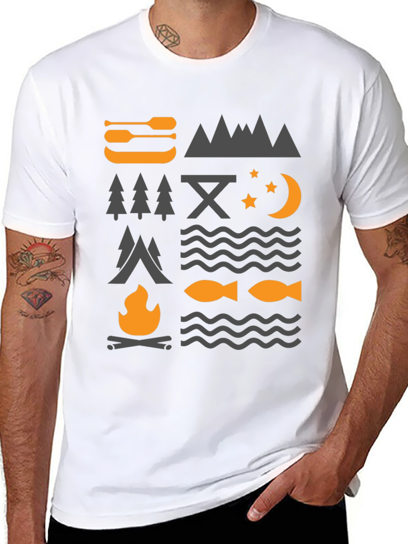Outdoor Adventure Graphic Tee - Camping Nature Design