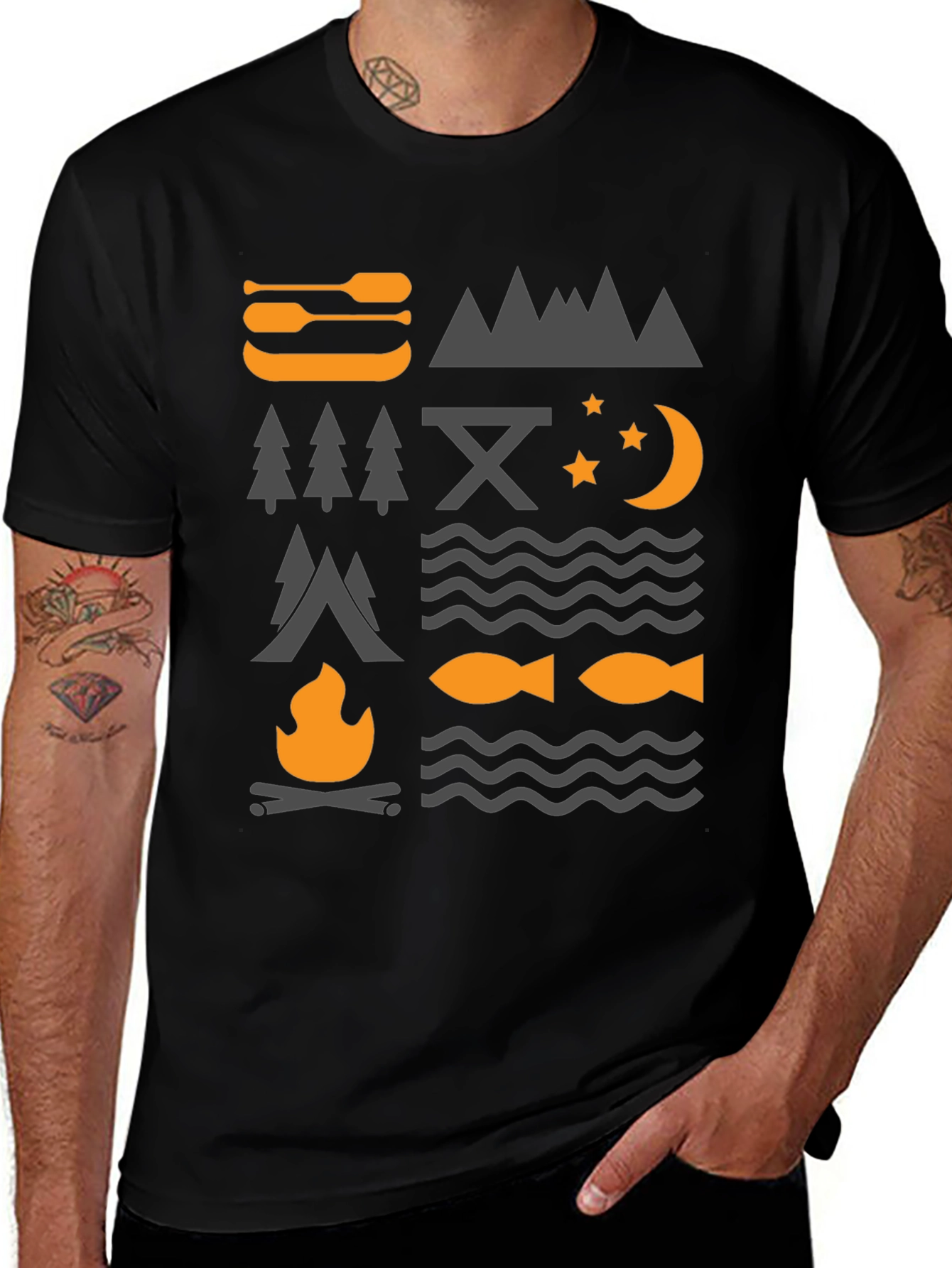 Outdoor Adventure Graphic Tee - Camping Nature Design