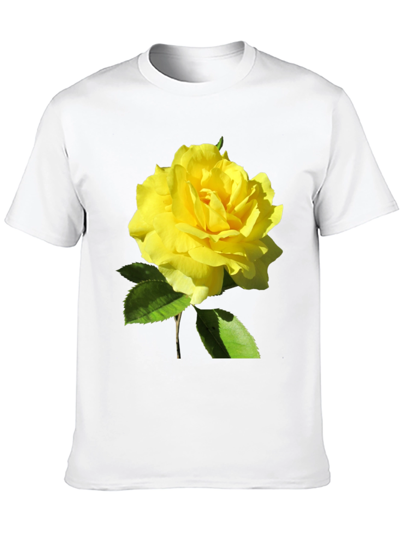 Yellow Rose Graphic Black T-Shirt - Floral Tee