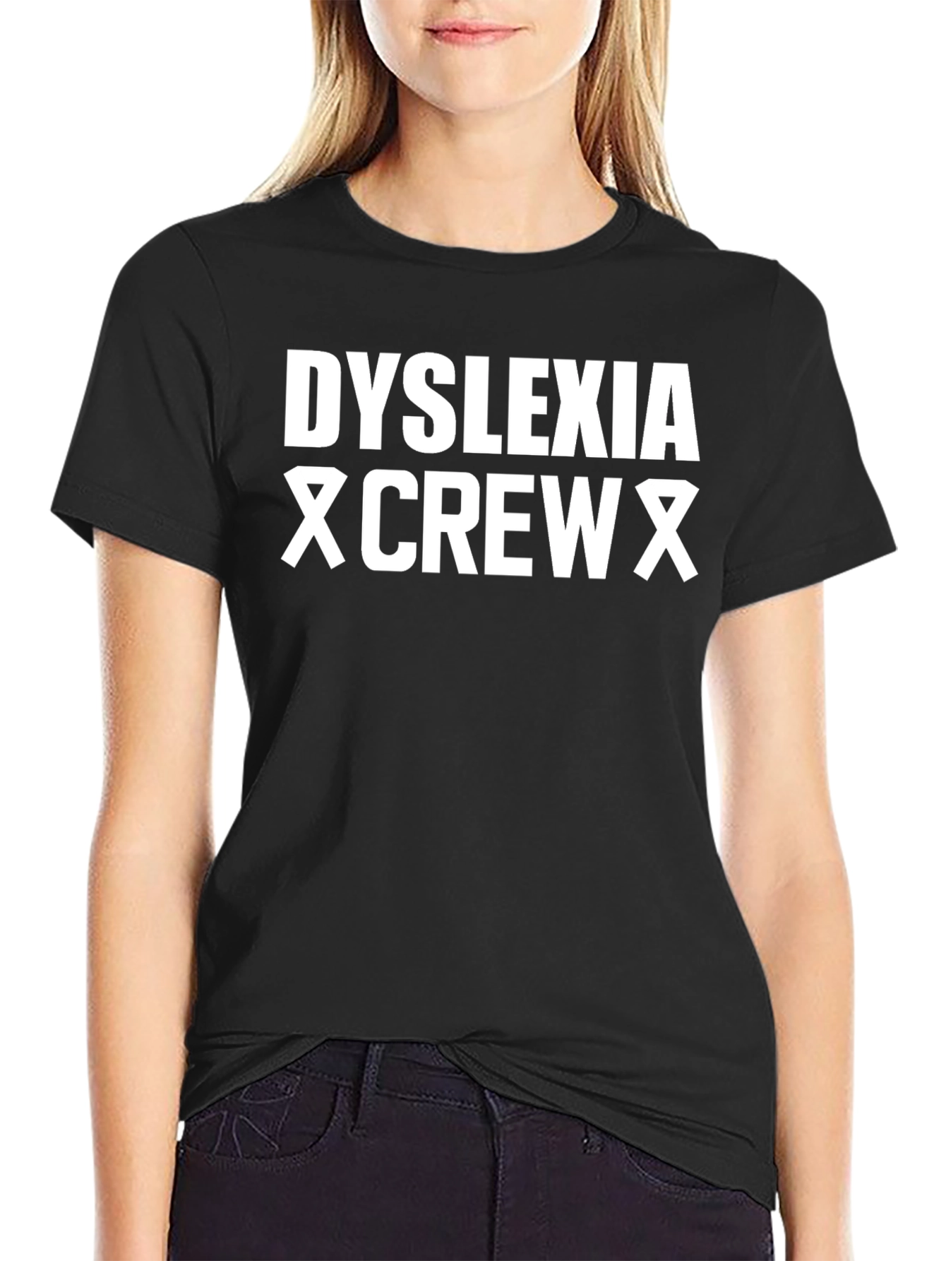 Dyslexia Crew Graphic T-Shirt - Black