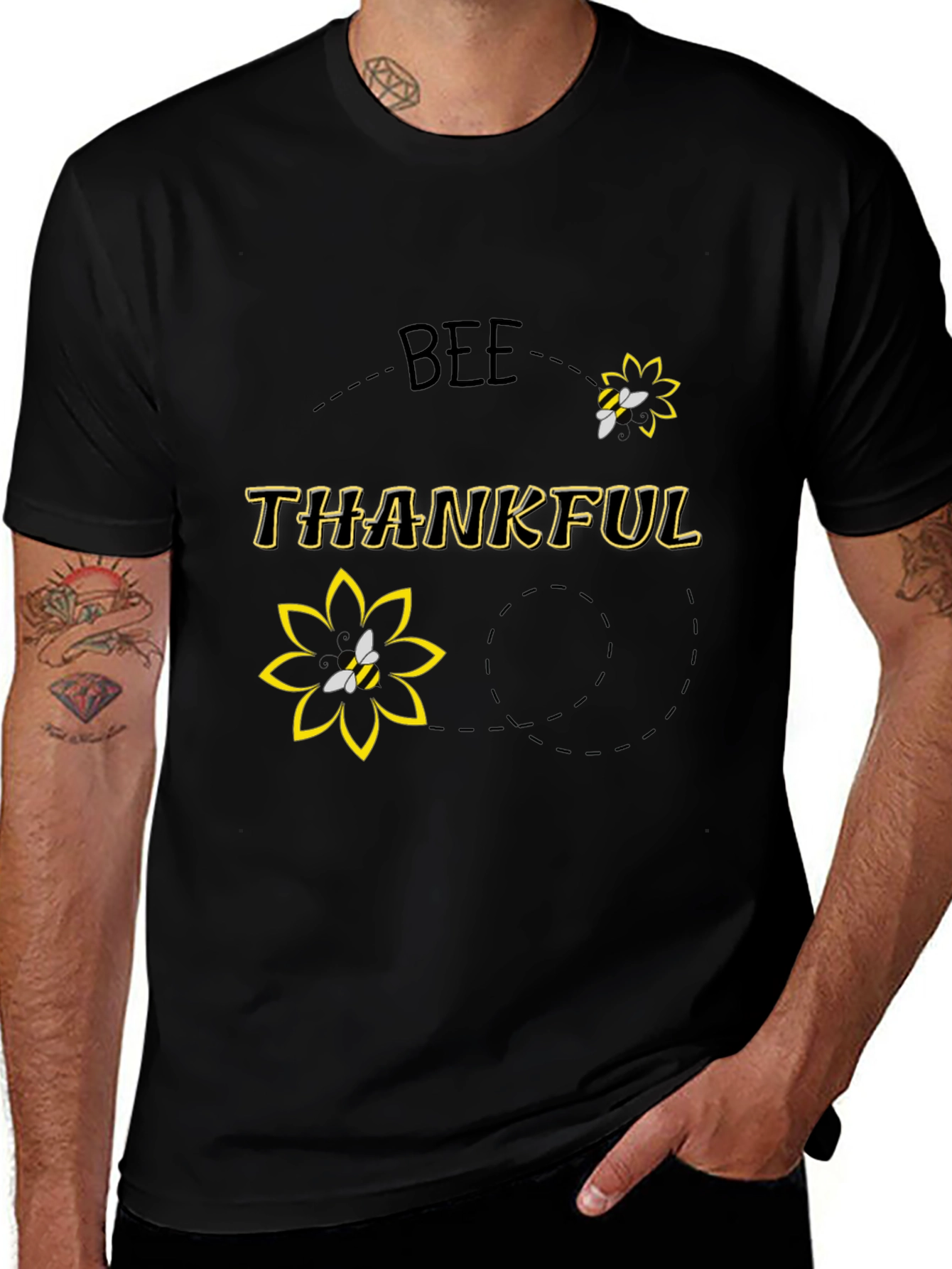 Bee Thankful Black T-Shirt
