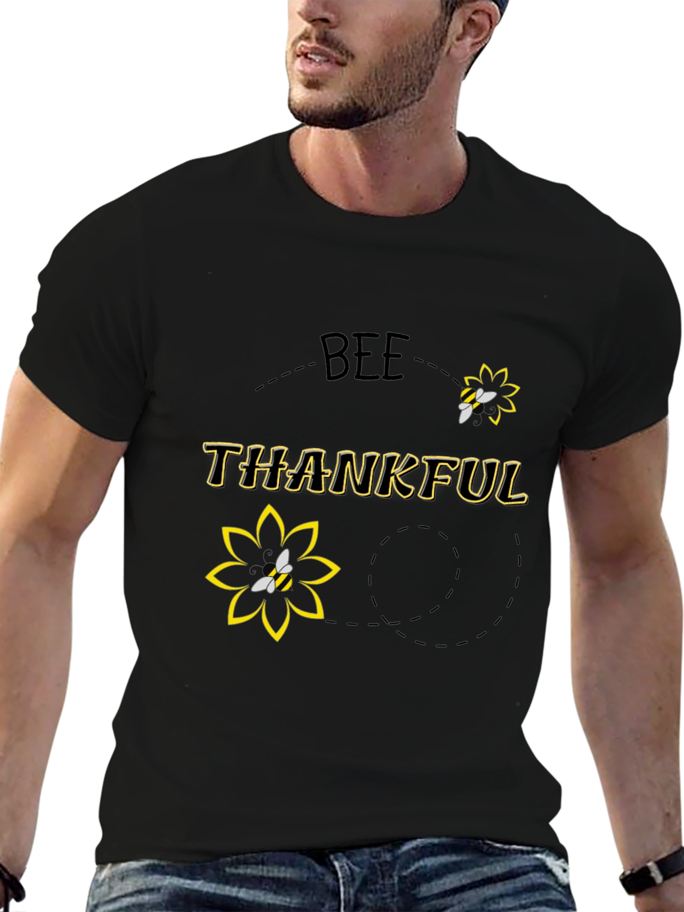 Bee Thankful Black T-Shirt