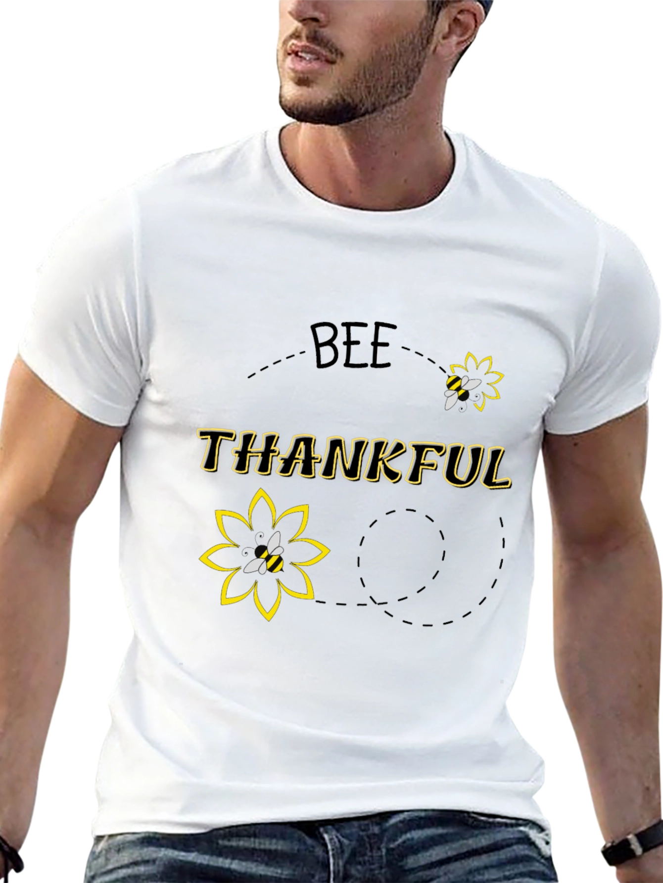 Bee Thankful Black T-Shirt