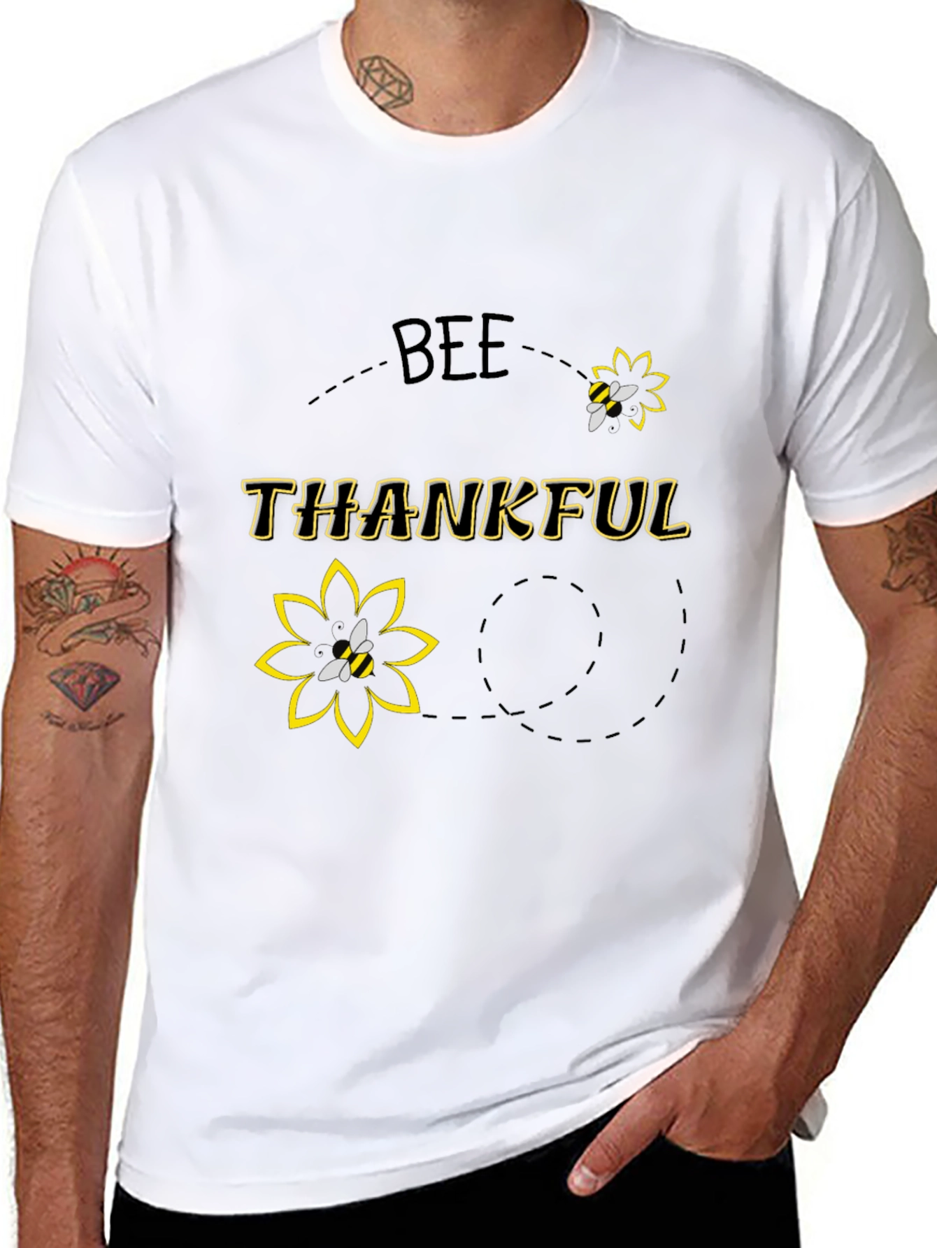 Bee Thankful Black T-Shirt