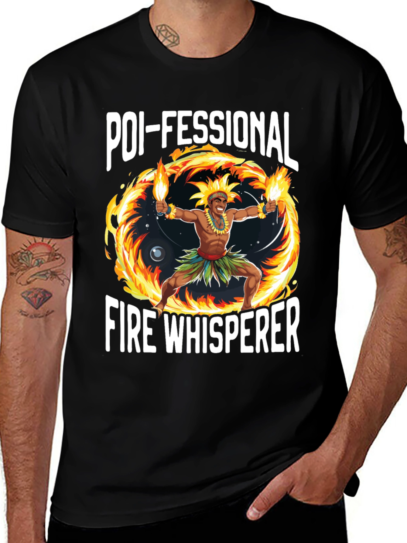 Poi-fessional Fire Whisperer Graphic T-Shirt