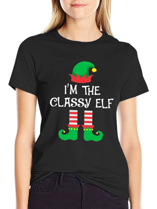 Classy Elf Christmas T-Shirt - Holiday Festive Tee