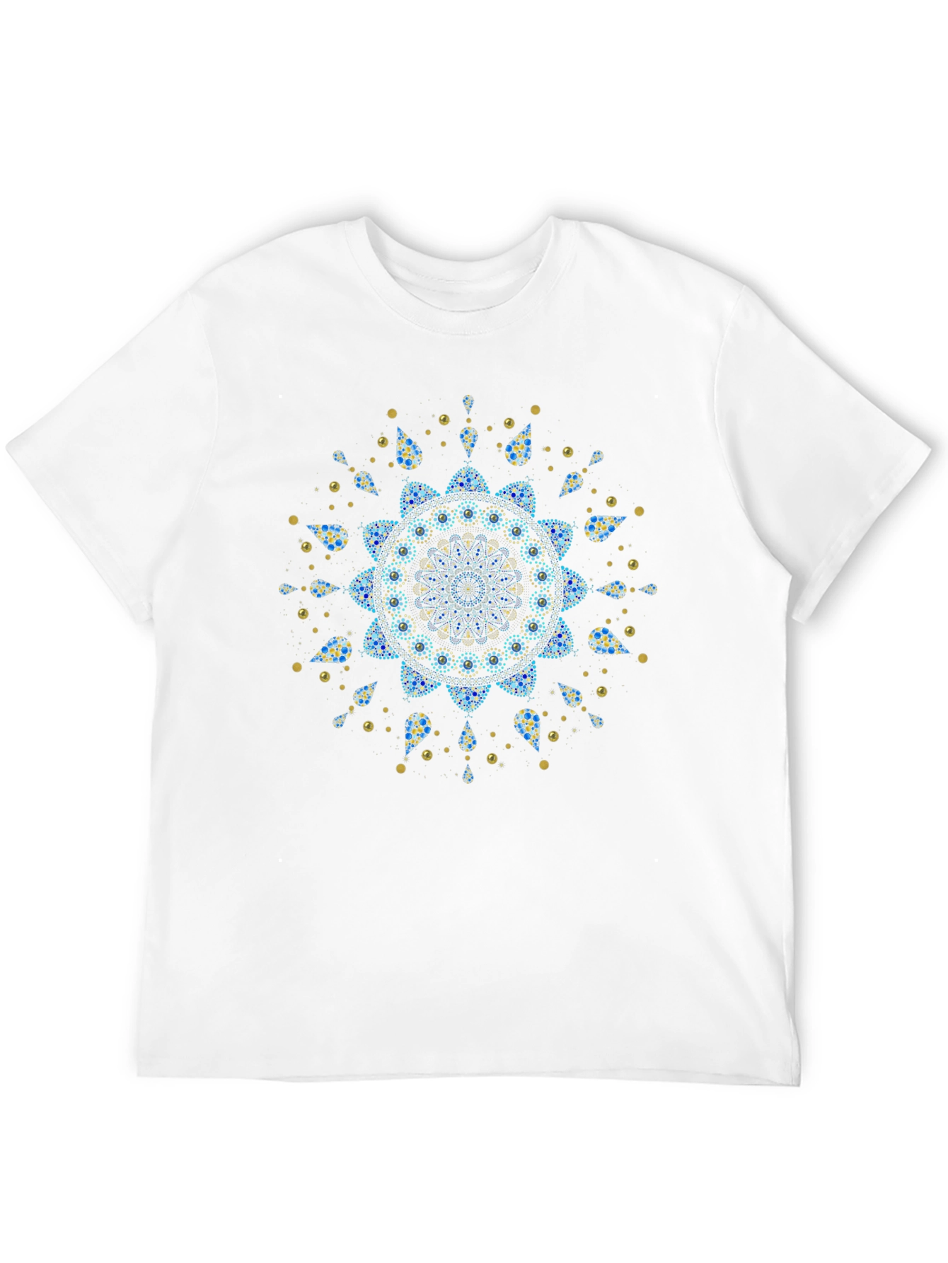 Geometric Mandala Art Print Black T-Shirt