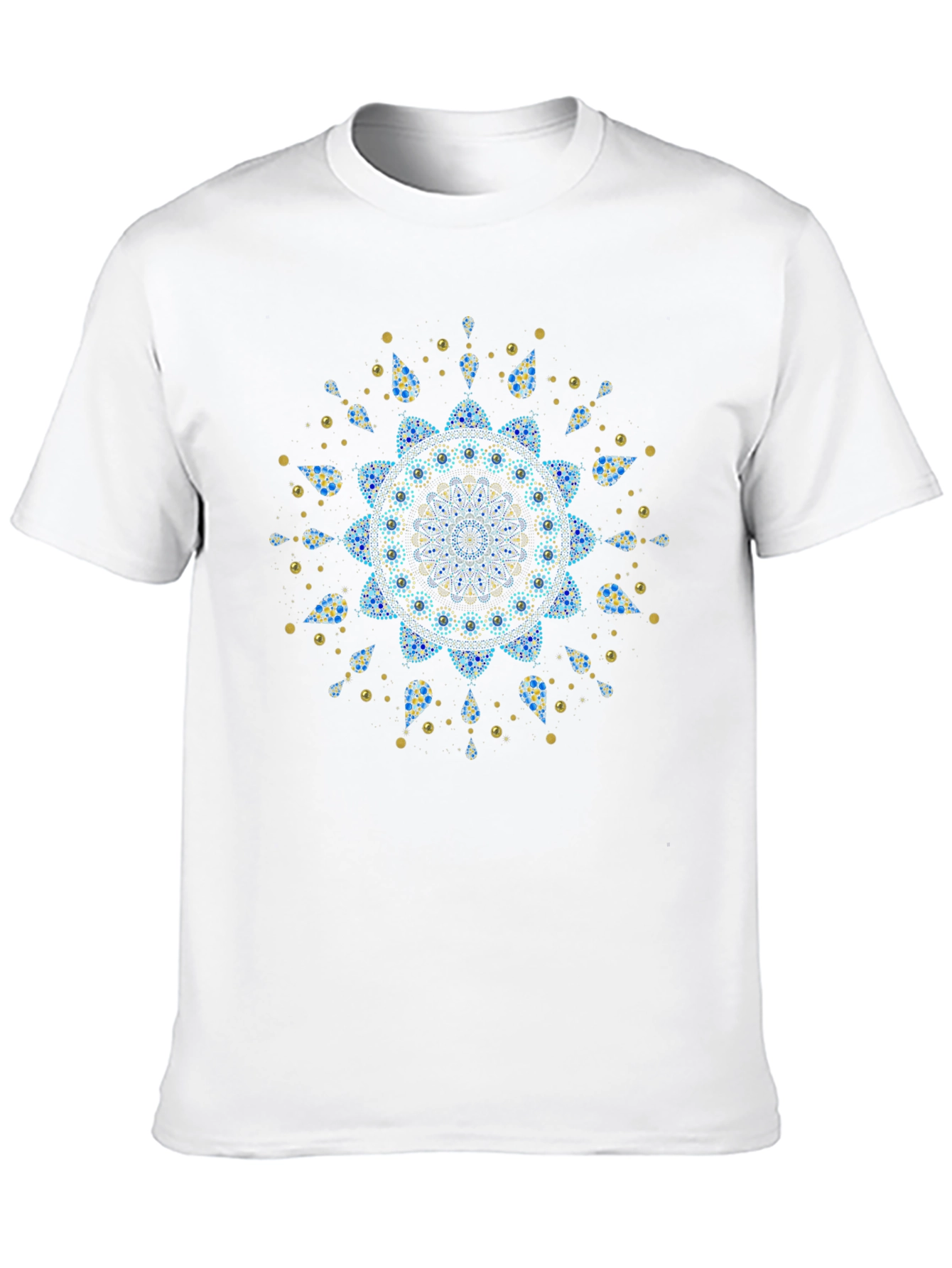 Geometric Mandala Art Print Black T-Shirt