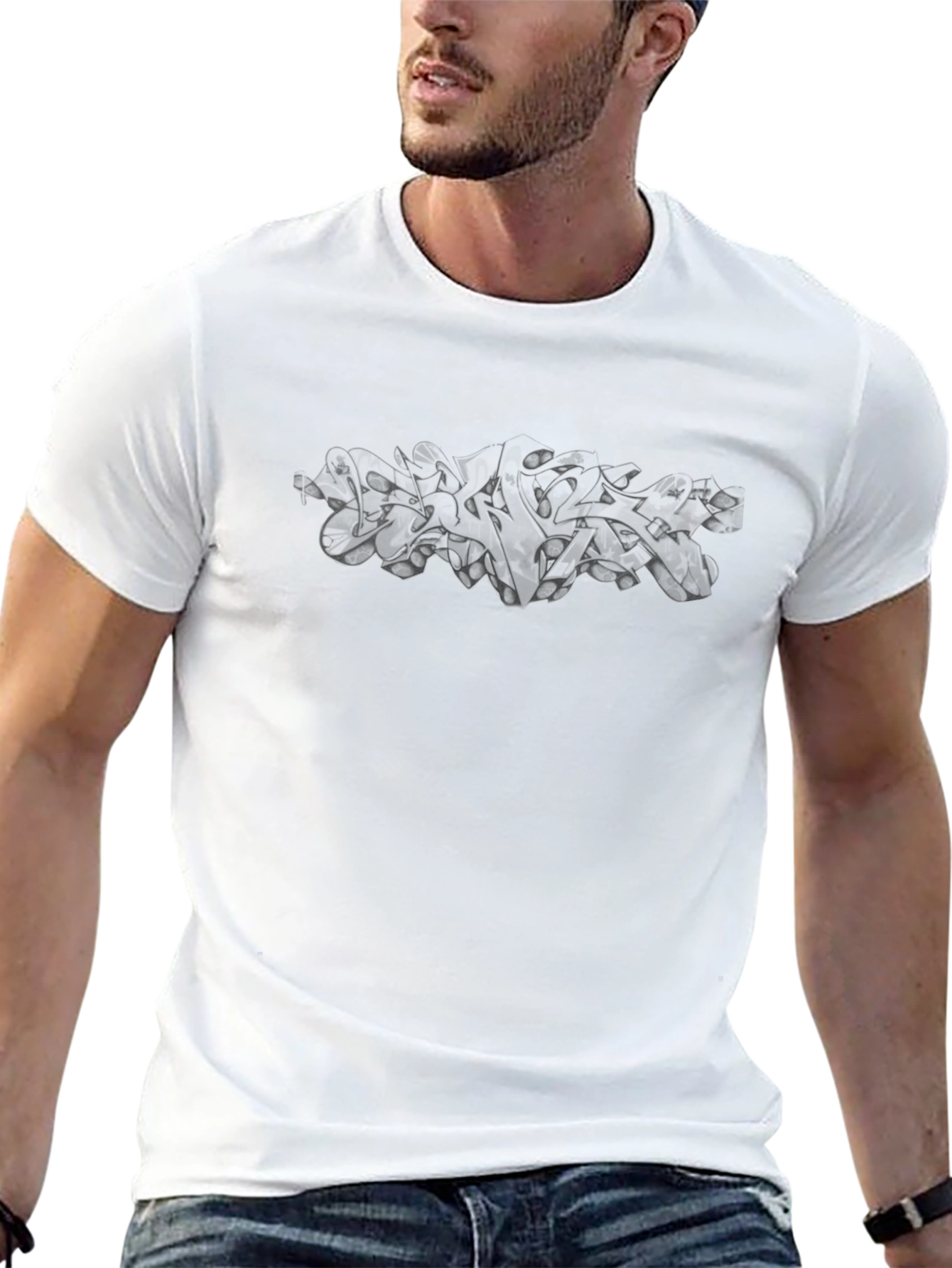 Abstract Graphic Black T-Shirt