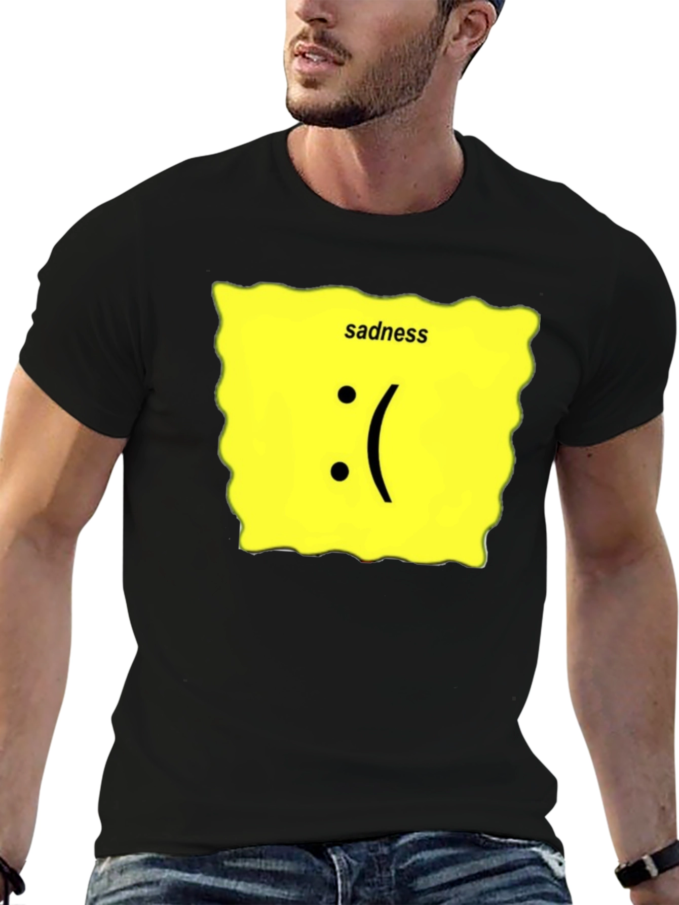 Sadness Graphic T-Shirt - Black