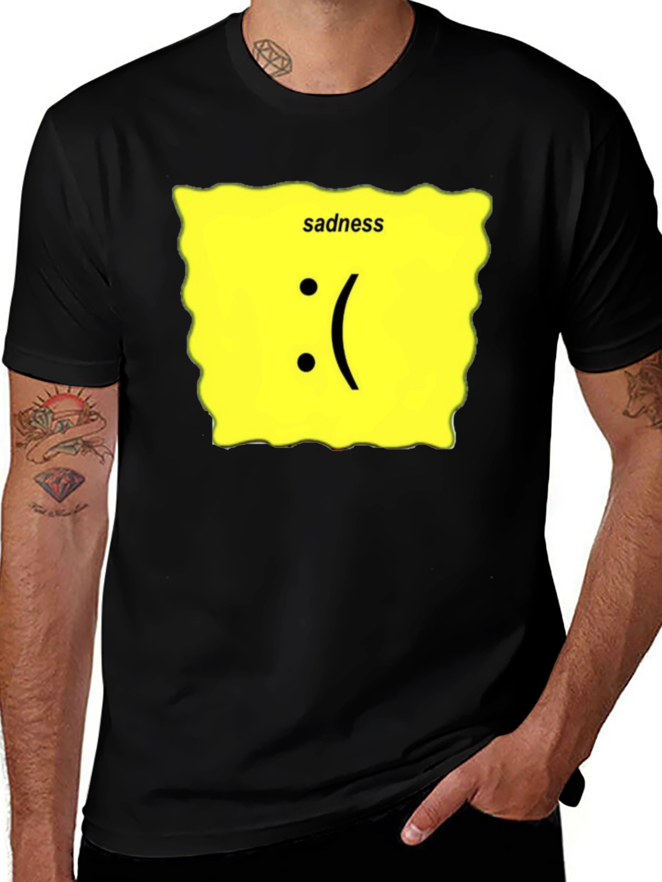 Sadness Graphic T-Shirt - Black