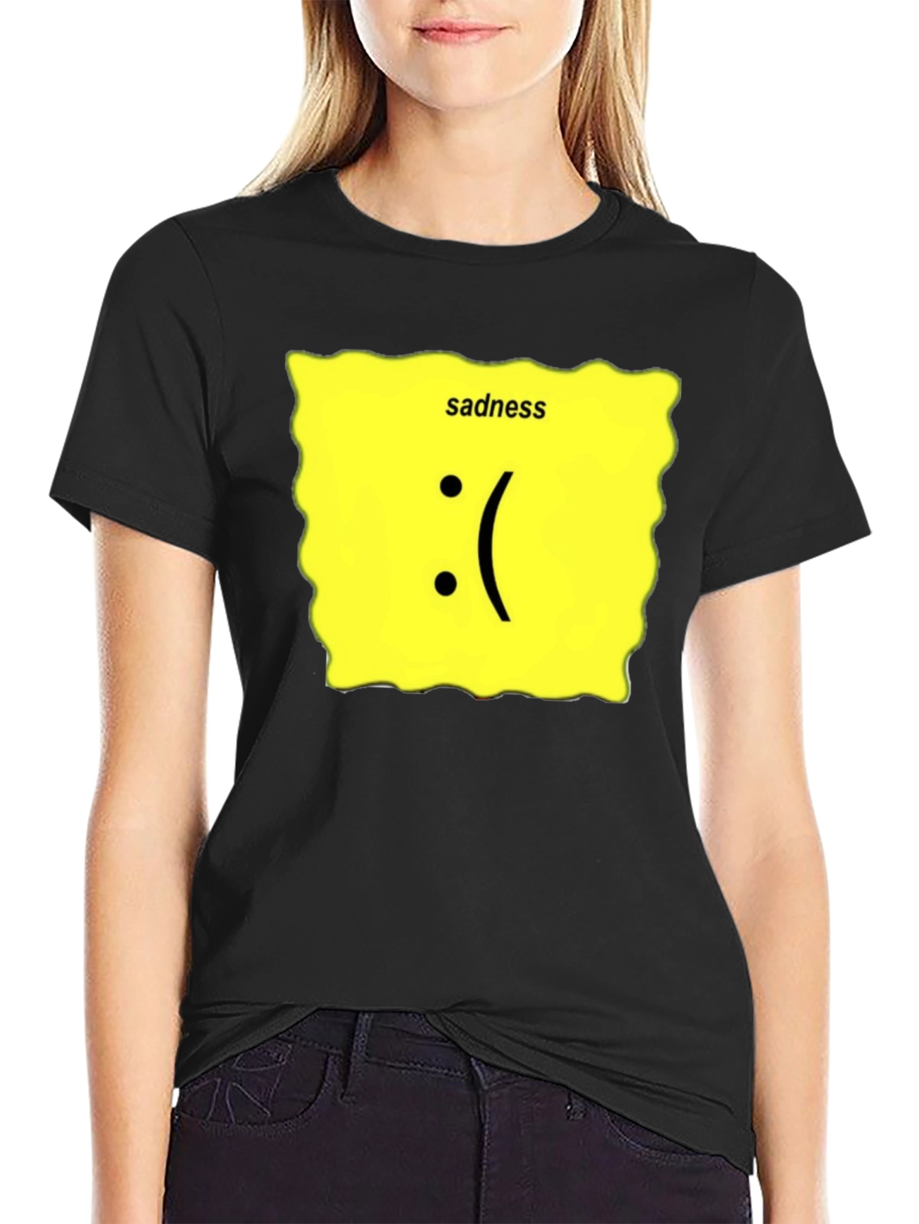 Sadness Graphic T-Shirt - Black