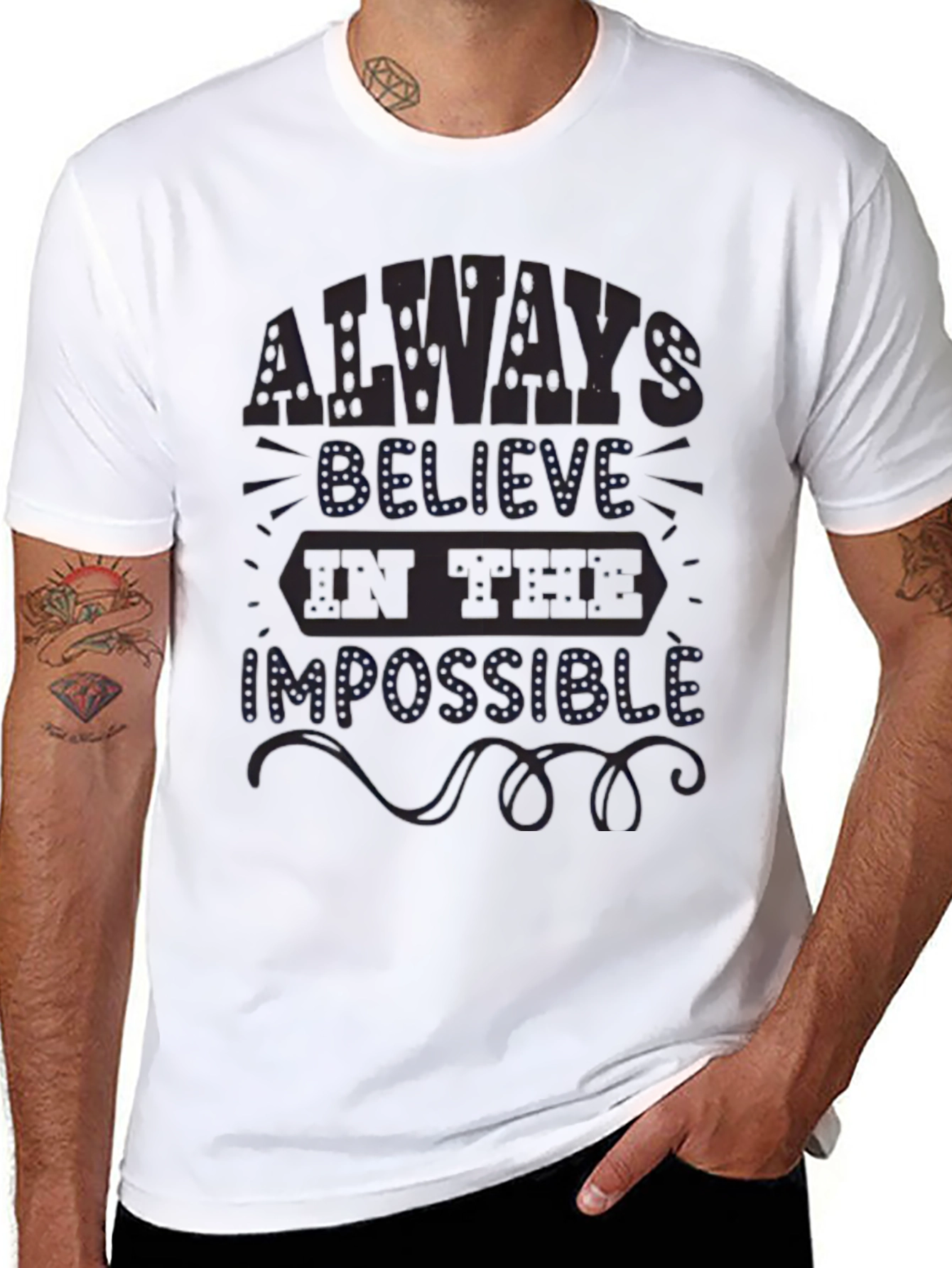 Believe in The Impossible Black Graphic Tee