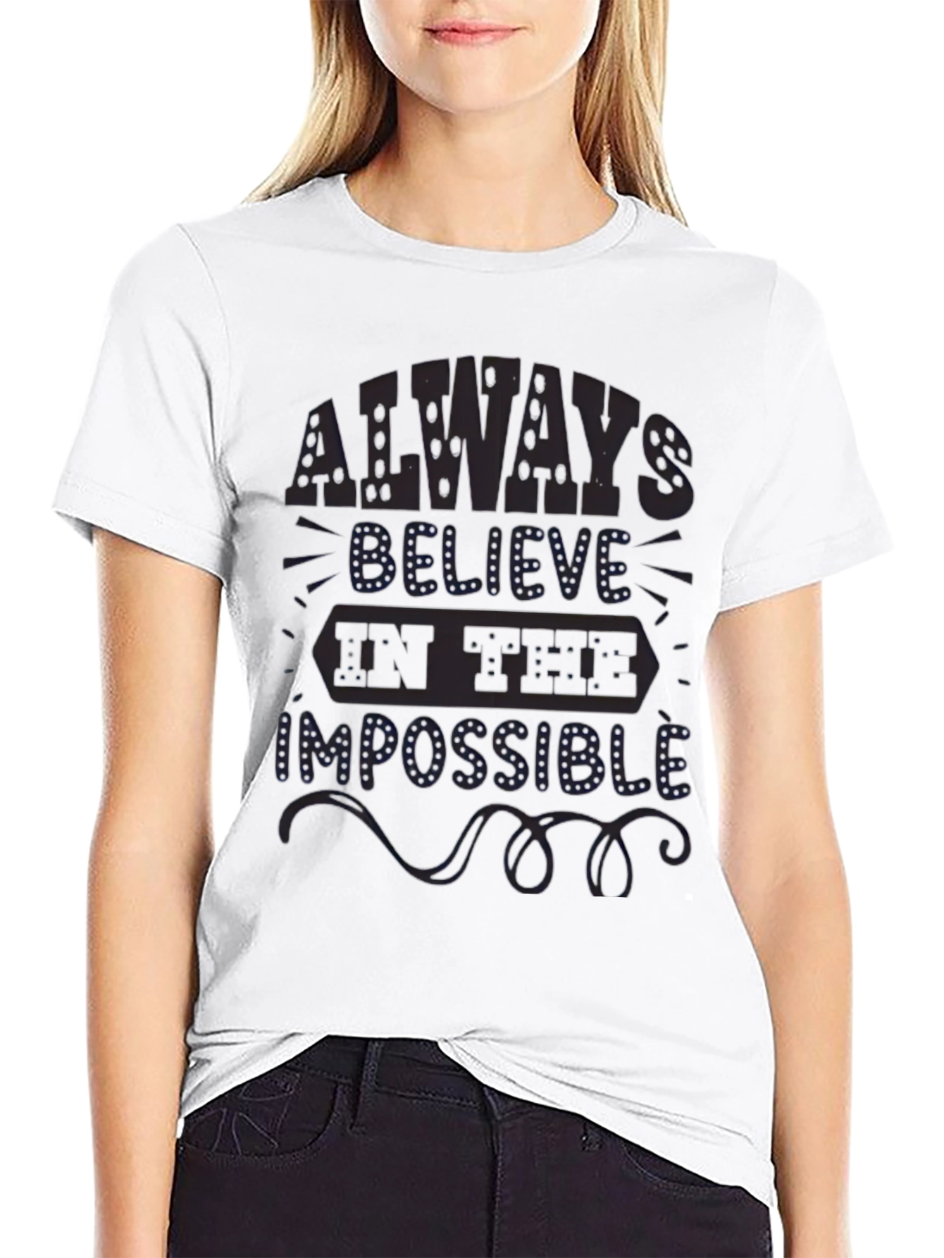 Believe in The Impossible Black Graphic Tee