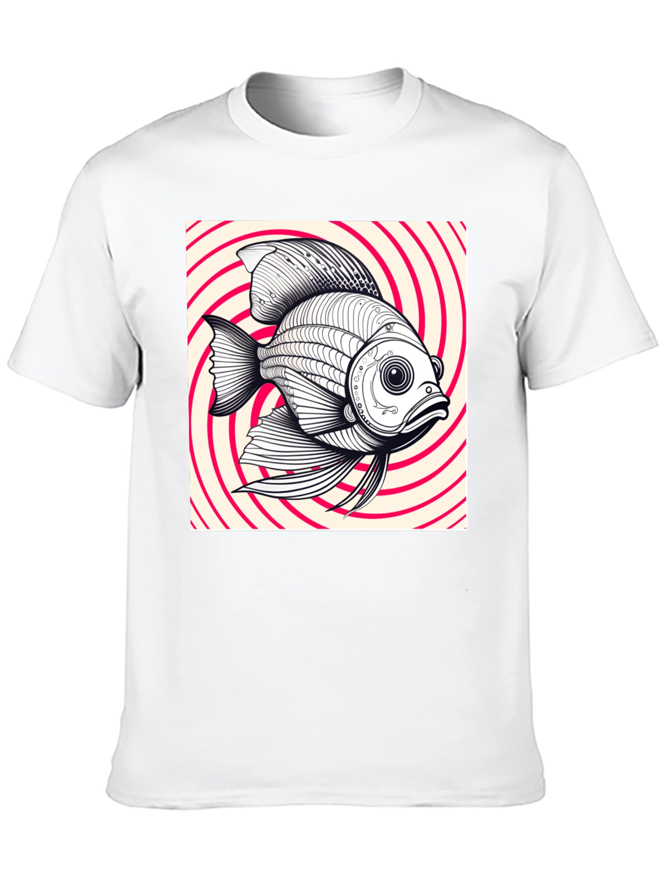 Hypnotic Fish Graphic Tee - Black Cotton Blend