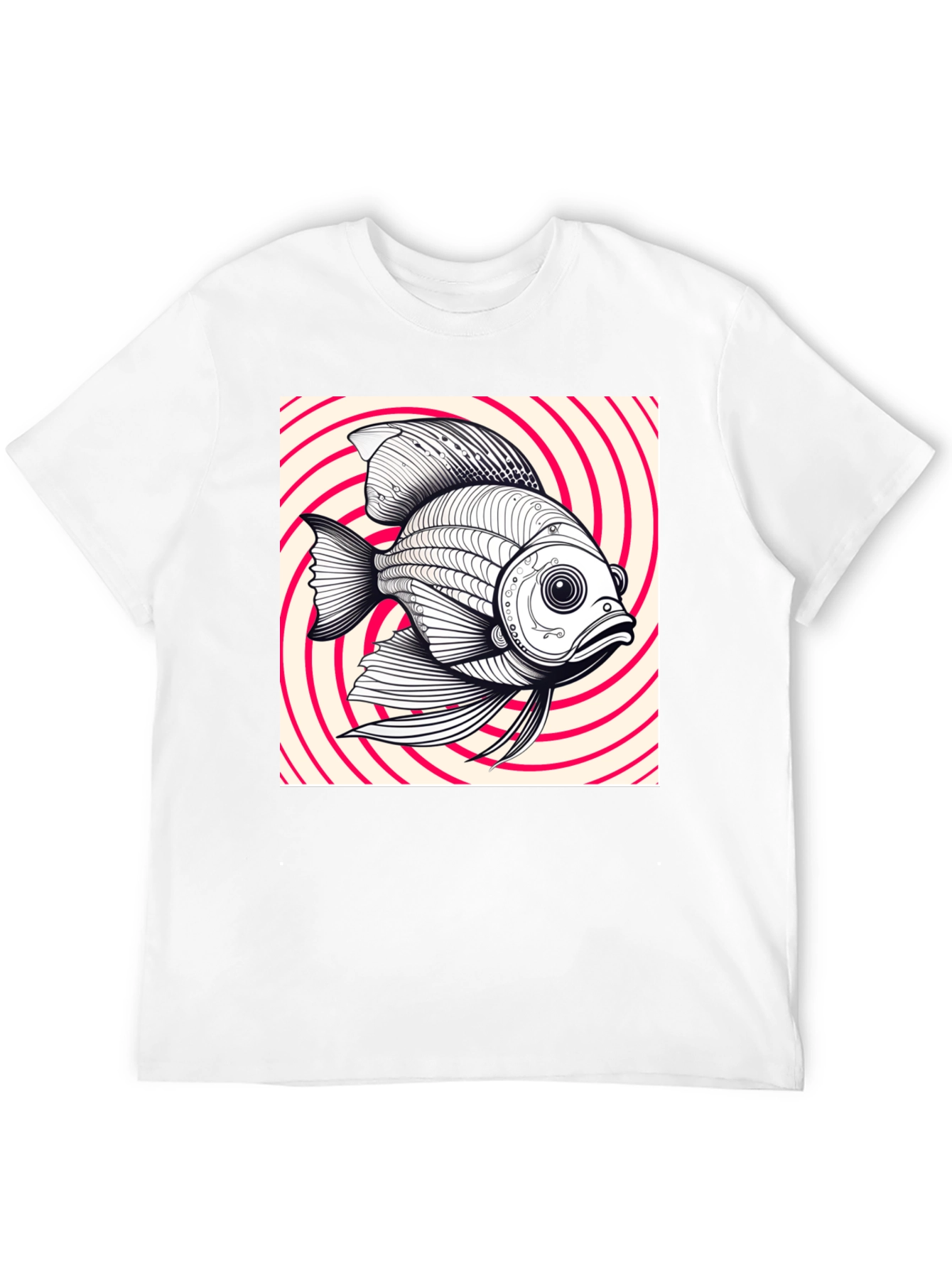 Hypnotic Fish Graphic Tee - Black Cotton Blend
