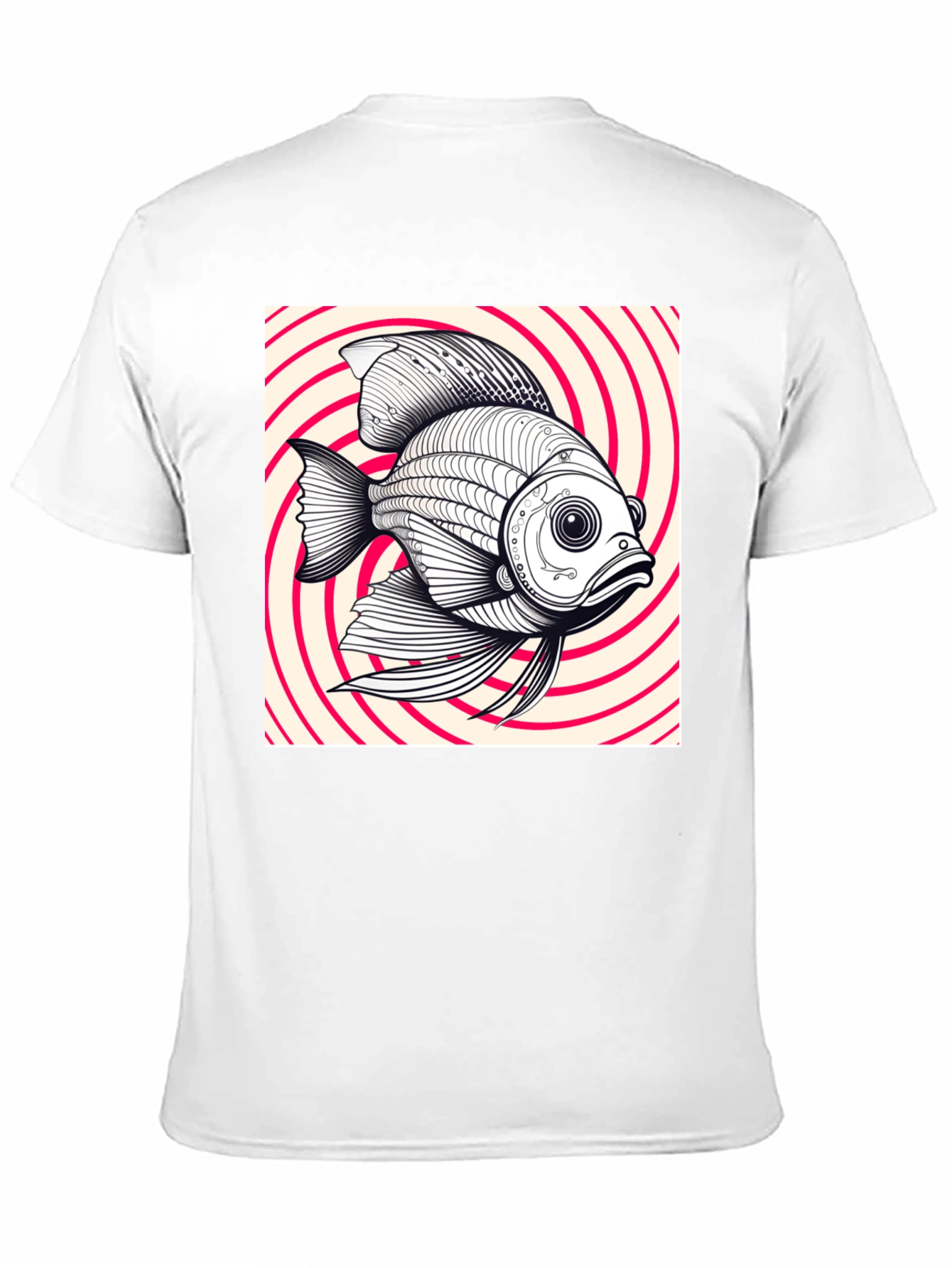 Hypnotic Fish Graphic Tee - Black Cotton Blend