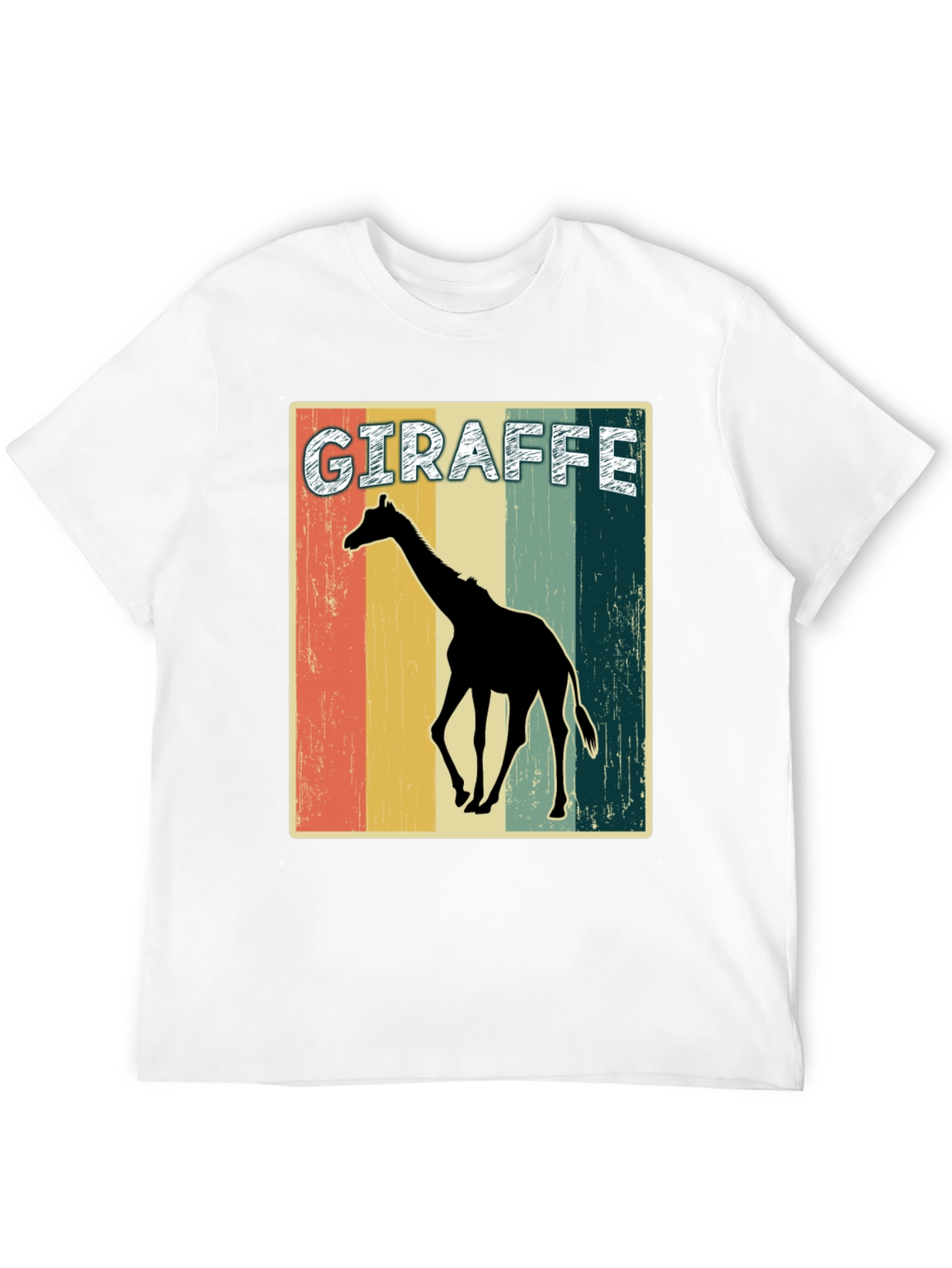 Retro Giraffe Graphic Print T-Shirt