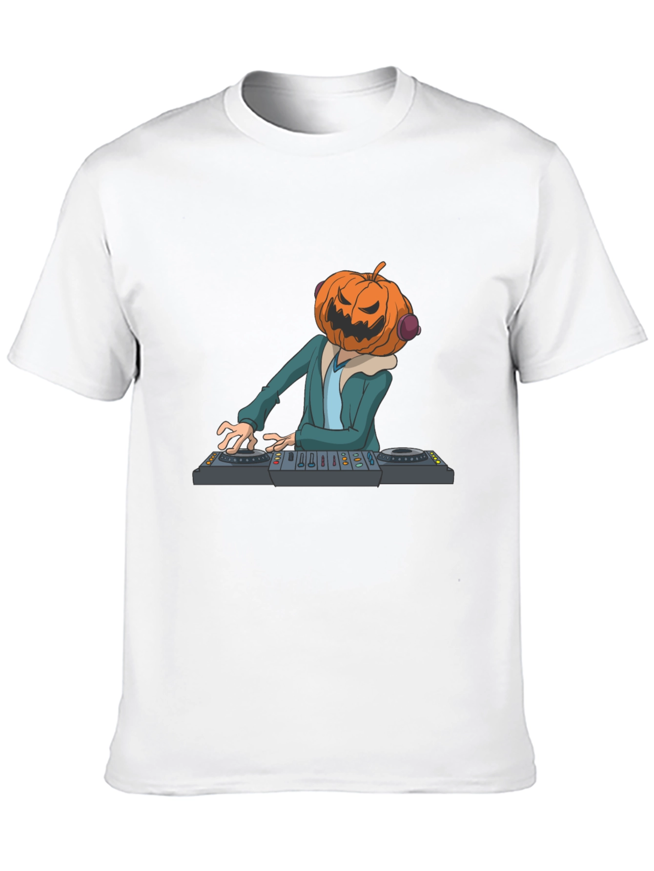 Pumpkin DJ Graphic Tee - Halloween Party Shirt
