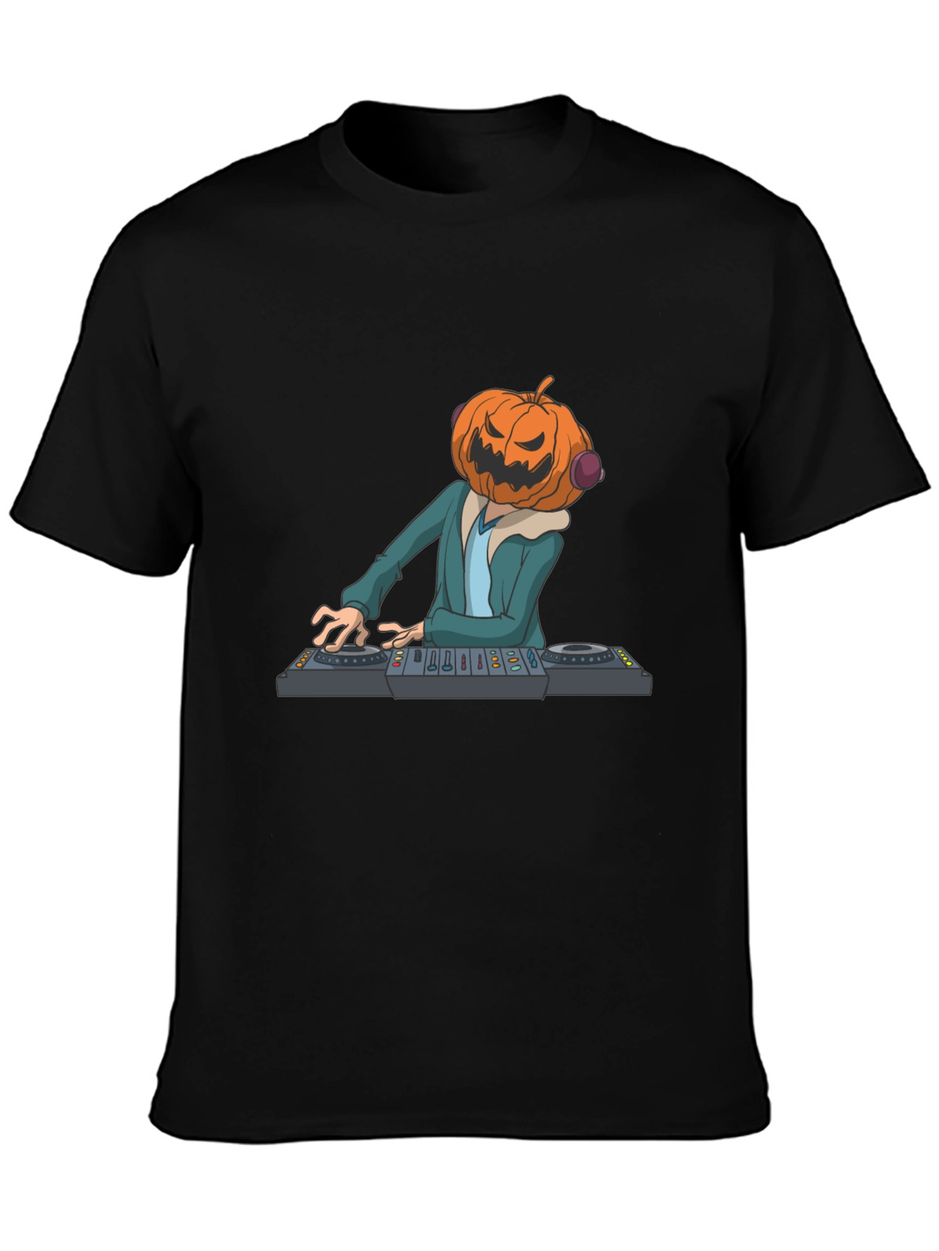 Pumpkin DJ Graphic Tee - Halloween Party Shirt