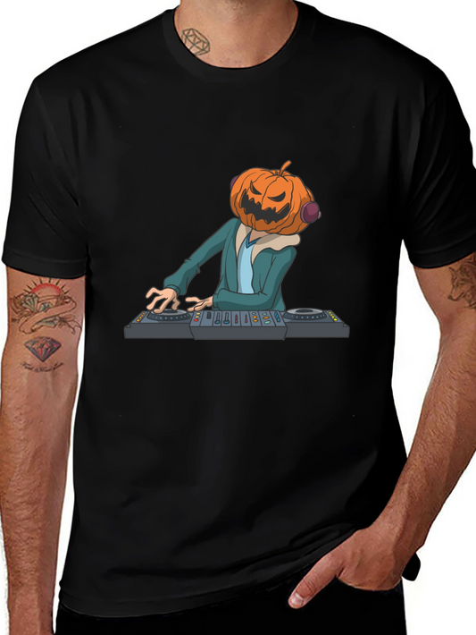 Pumpkin DJ Graphic Tee - Halloween Party Shirt