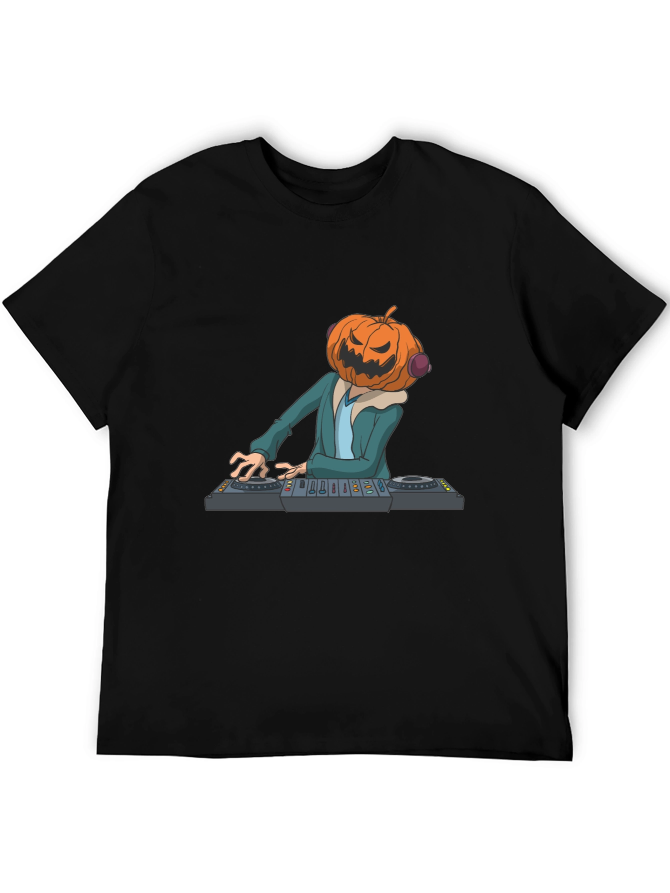 Pumpkin DJ Graphic Tee - Halloween Party Shirt