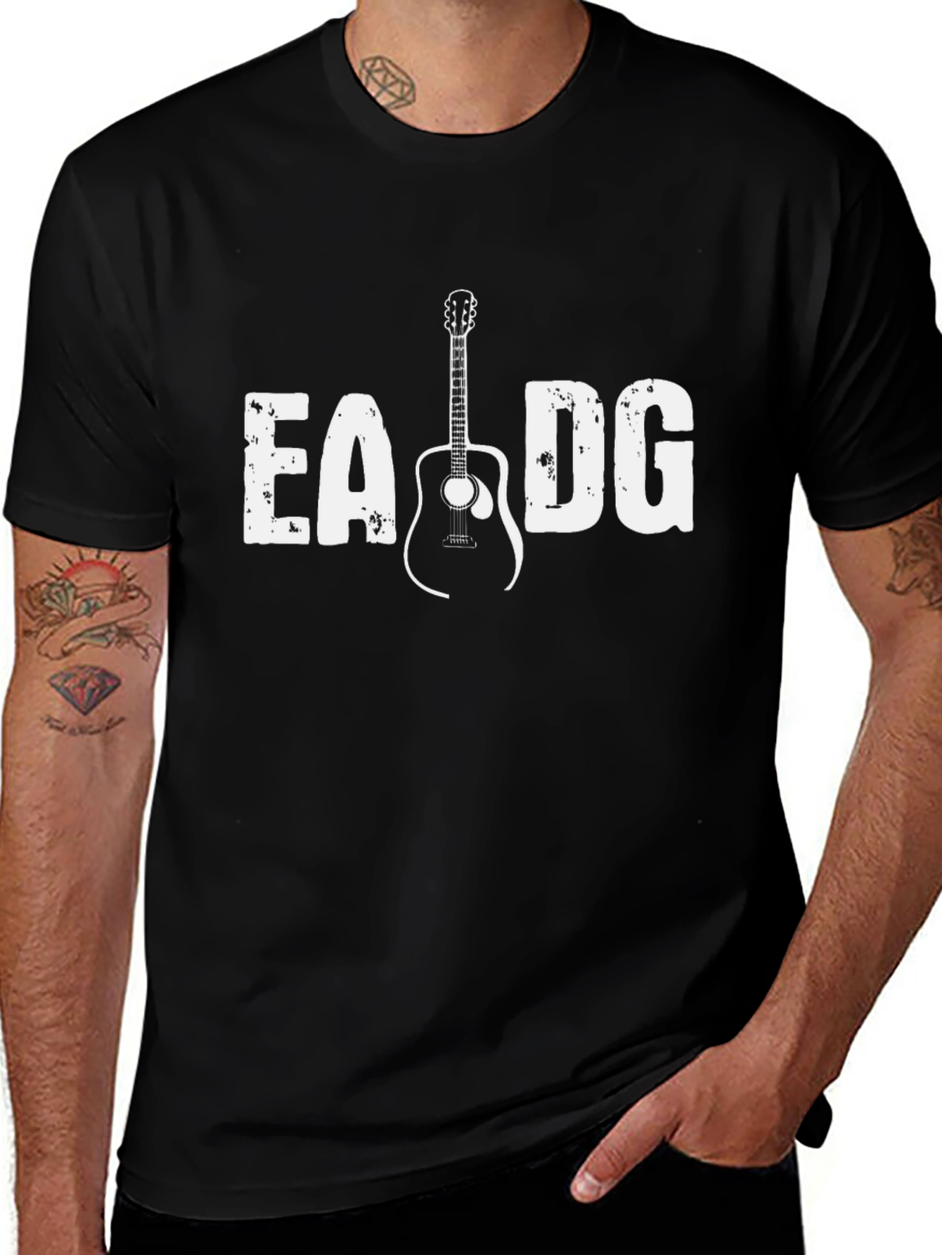 Guitar Tuning Black T-Shirt - Musician Apparel