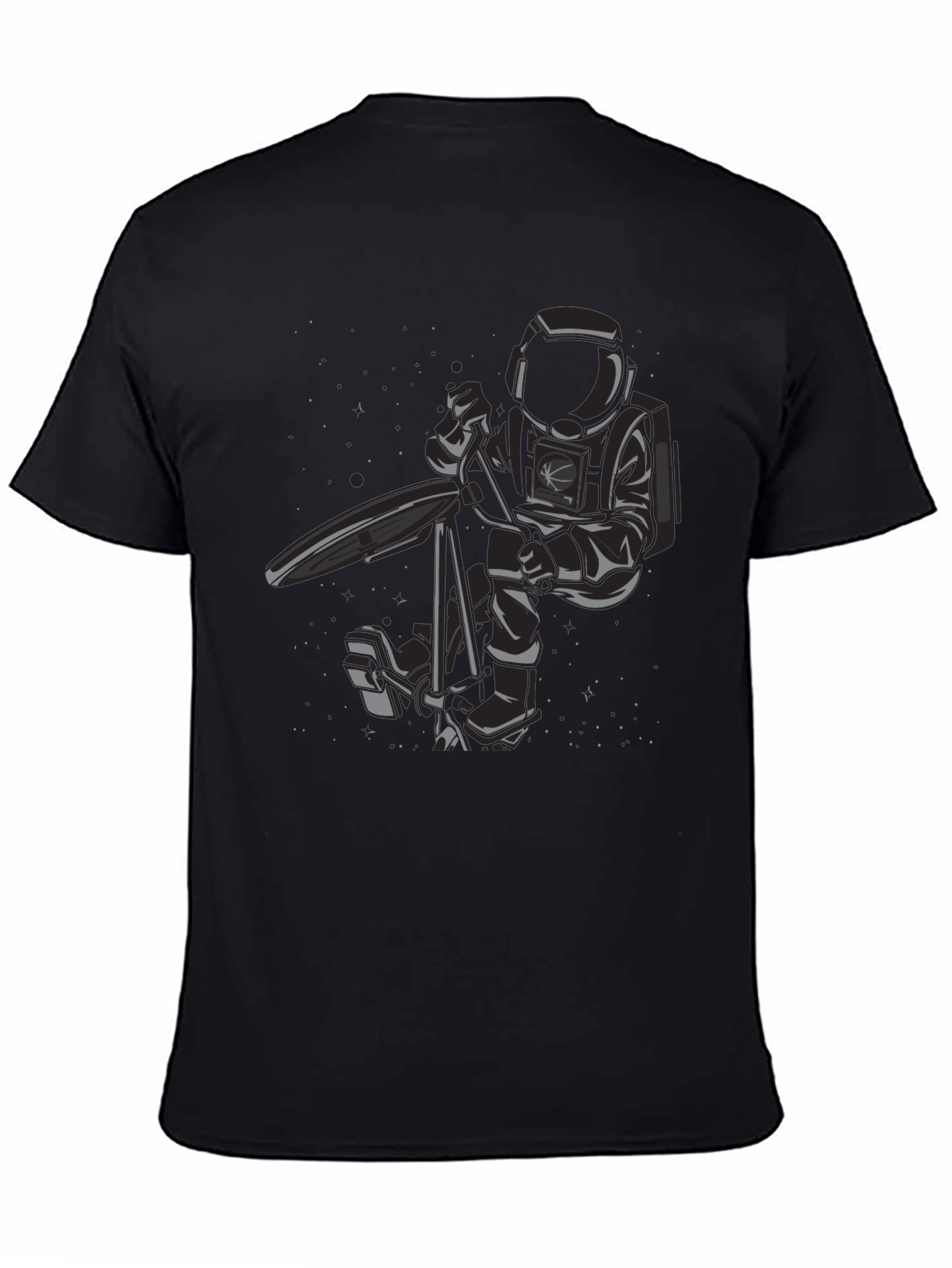 Astronaut on Surfboard Graphic T-Shirt - Black