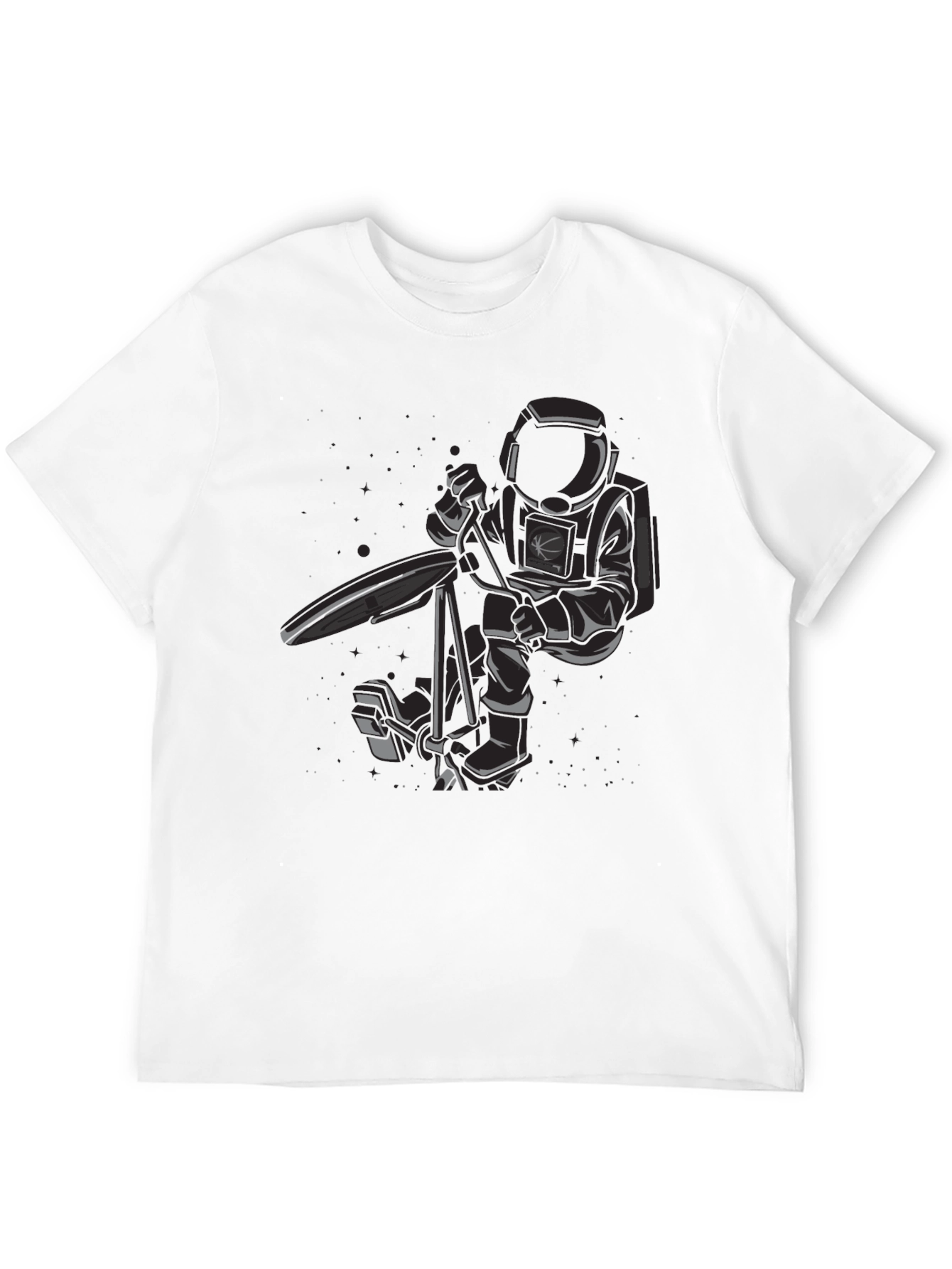 Astronaut on Surfboard Graphic T-Shirt - Black