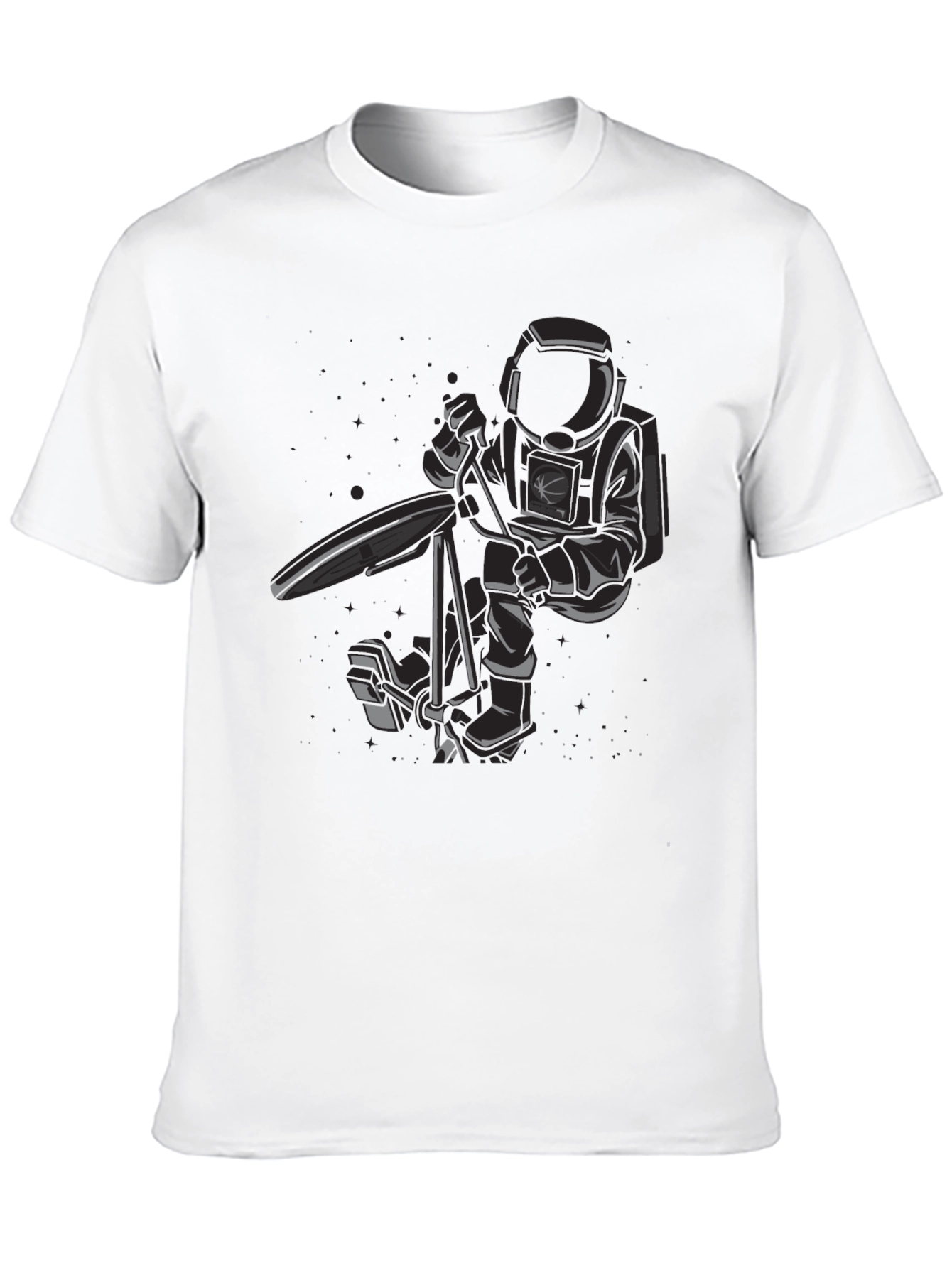 Astronaut on Surfboard Graphic T-Shirt - Black