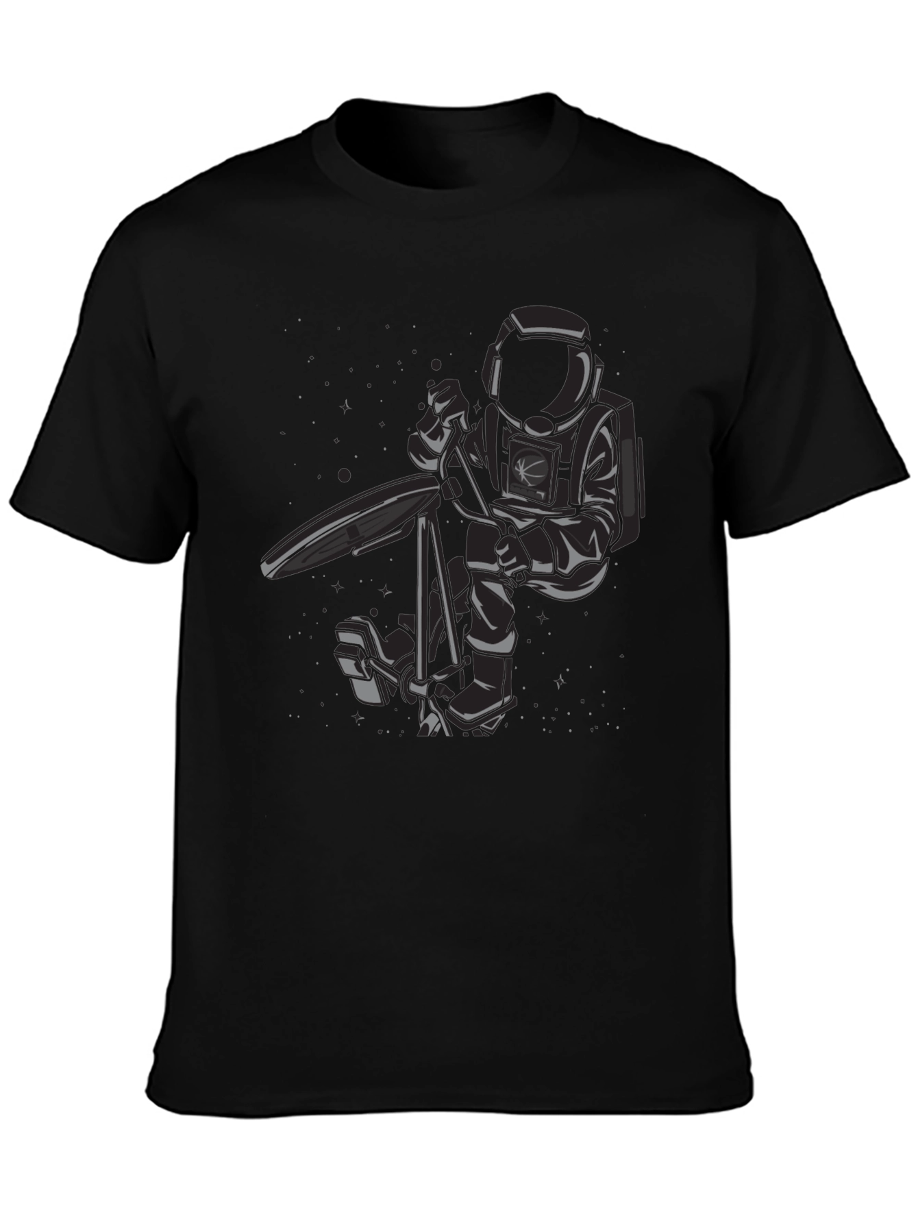 Astronaut on Surfboard Graphic T-Shirt - Black