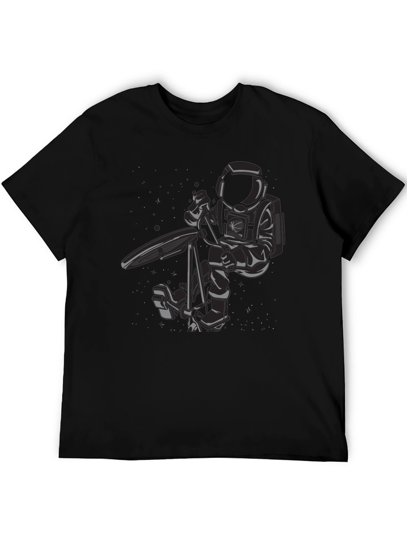 Astronaut on Surfboard Graphic T-Shirt - Black