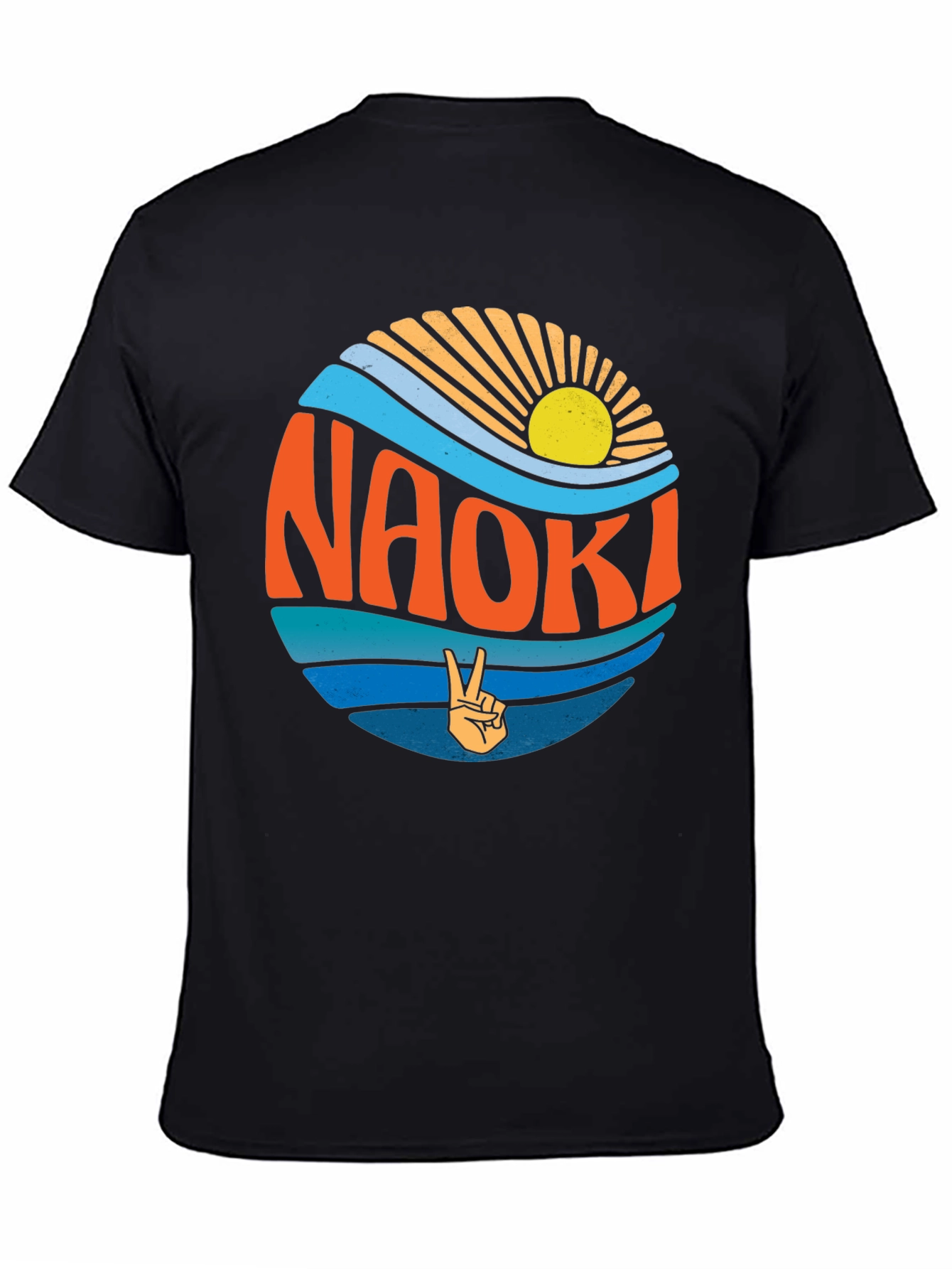 Naoki Peace Sign Graphic Tee - Retro Summer Vibes