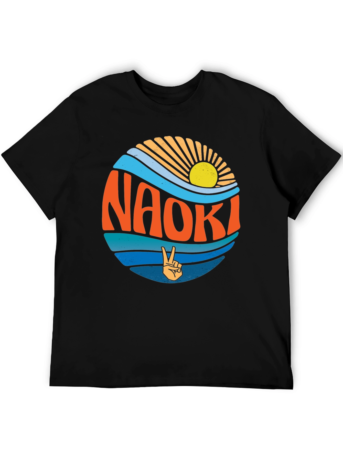 Naoki Peace Sign Graphic Tee - Retro Summer Vibes